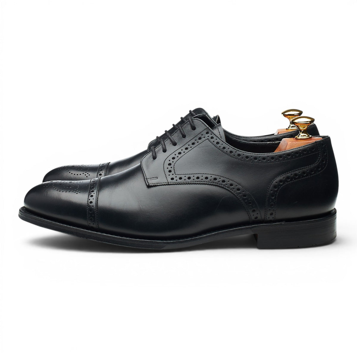 'Nuffield' Black Leather Derby Brogues UK 9.5 G