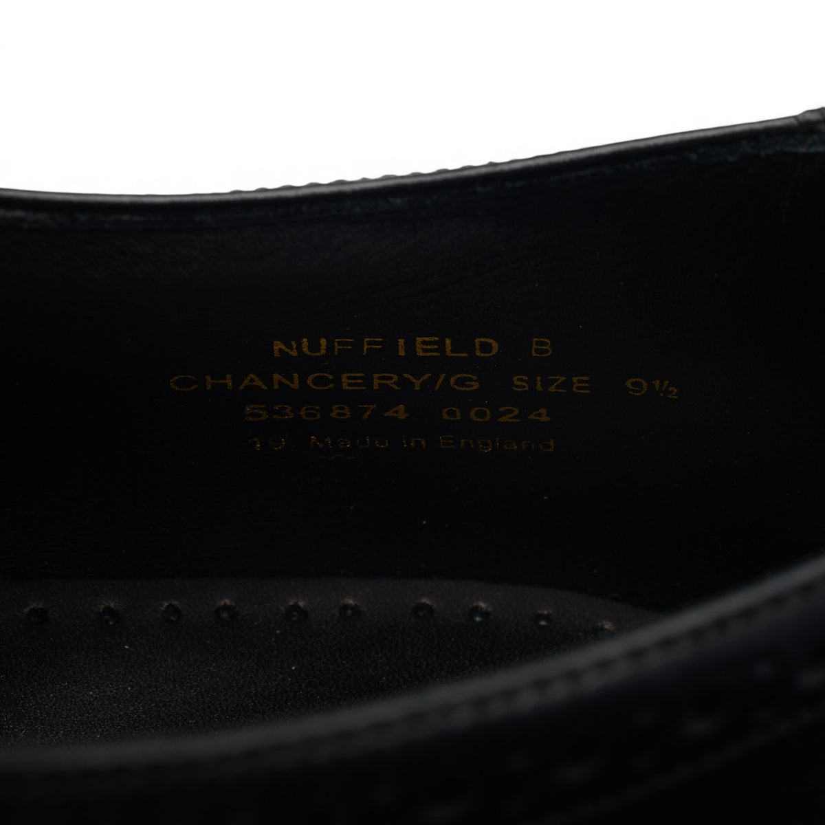 'Nuffield' Black Leather Derby Brogues UK 9.5 G