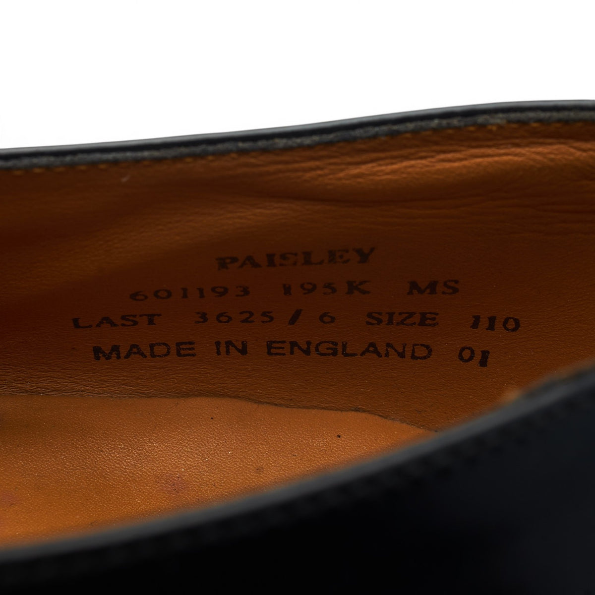 'Paisley' Black Leather Monk Strap UK 11 F