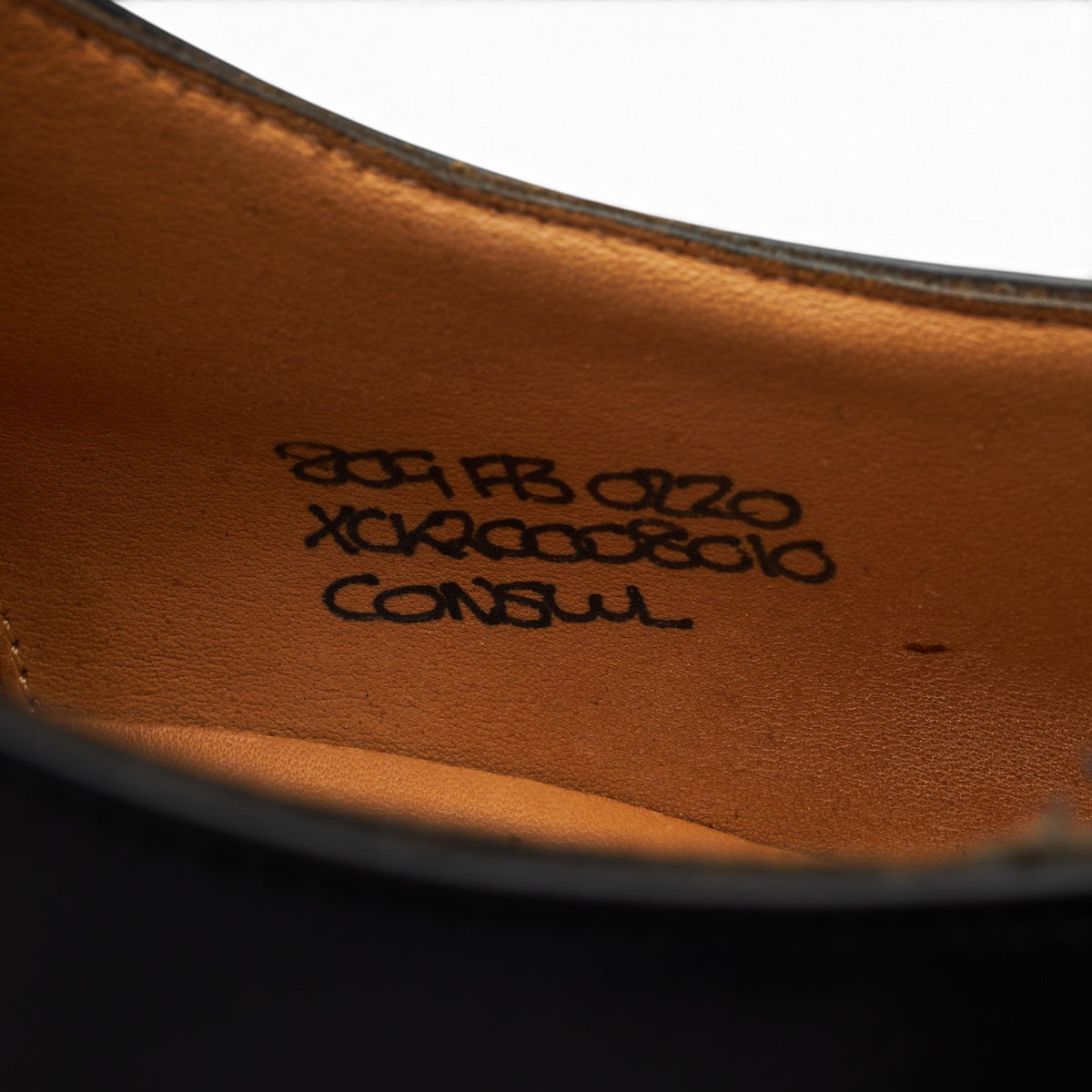 'Consul' Black Leather Oxford UK 8 G
