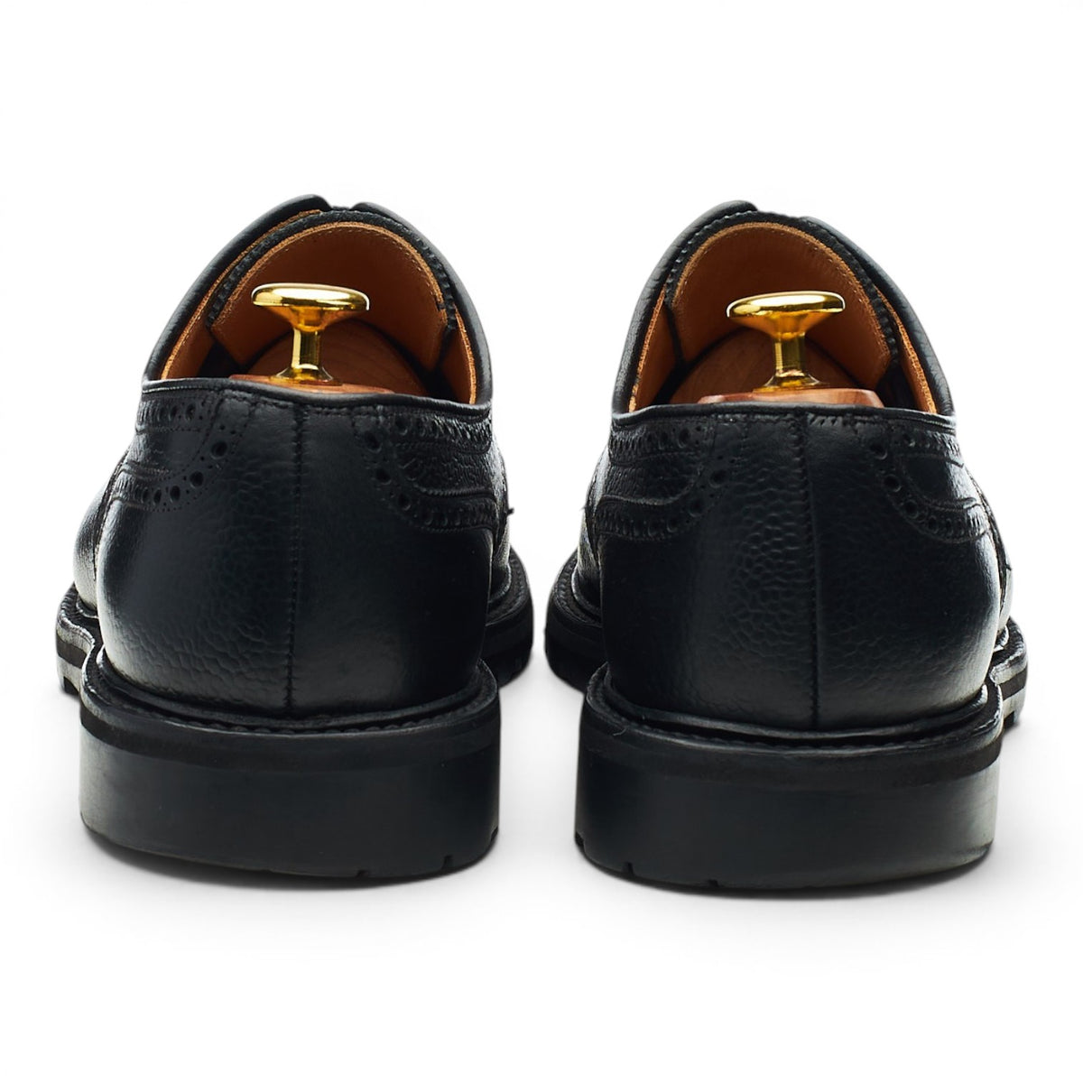 'Pembroke' Black Grain Leather Derby Brogues UK 8 E