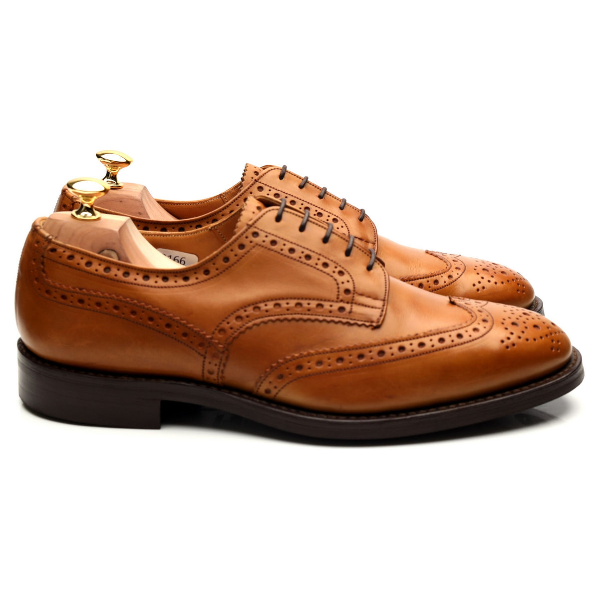 &#39;Durham&#39; Tan Brown Leather Derby Brogues UK 11