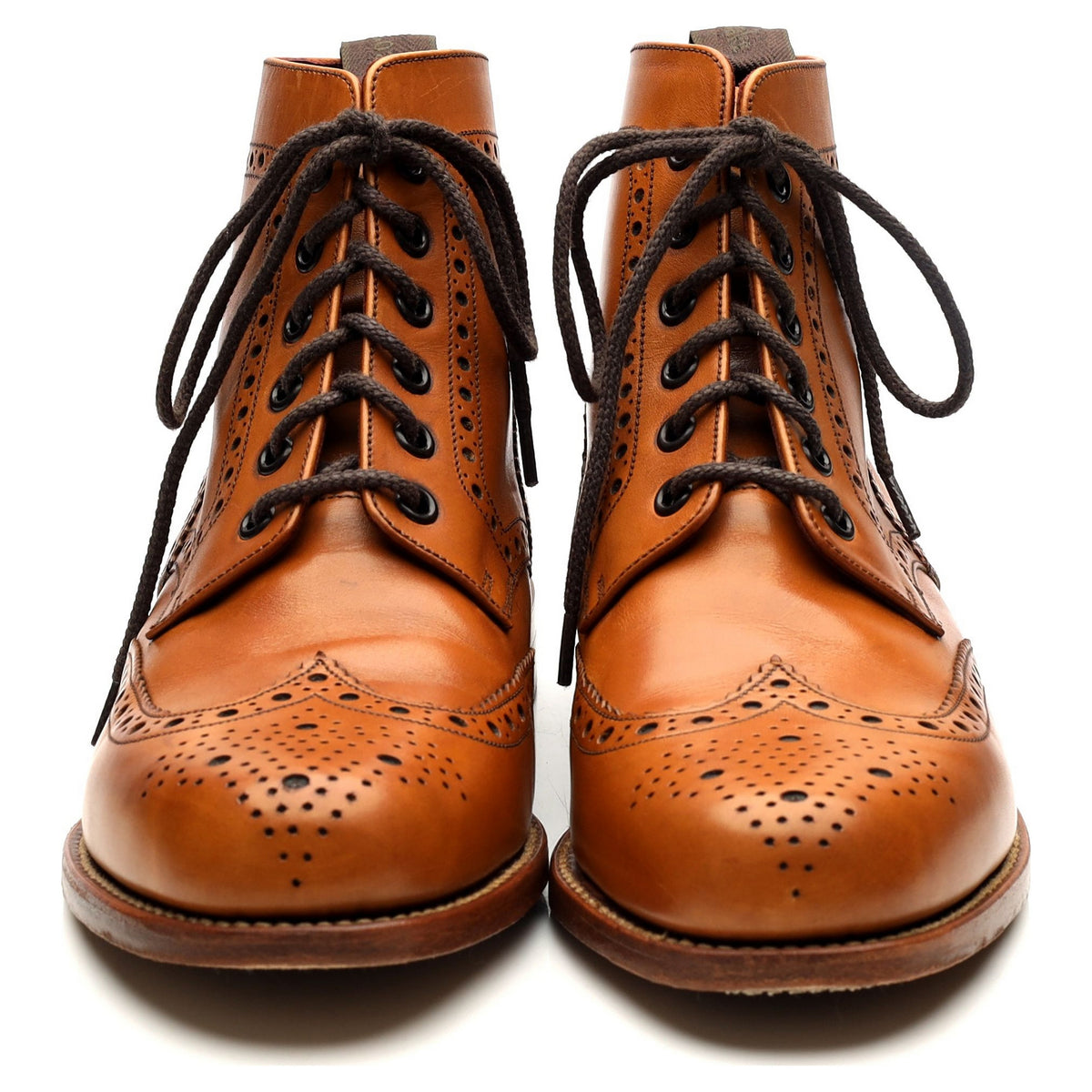 Women&#39;s &#39;Anne&#39; Tan Brown Leather Brogue Boots UK 6 E
