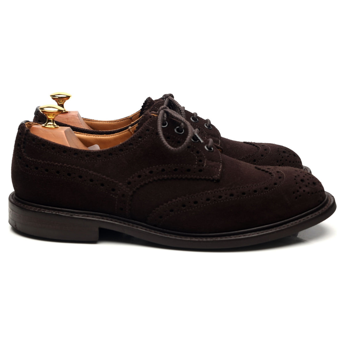 &#39;Bourton&#39; Dark Brown Suede Derby Brogues UK 8.5