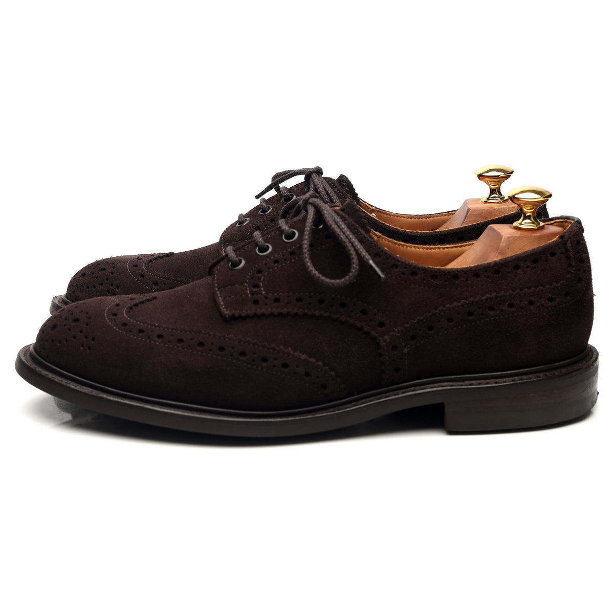 &#39;Bourton&#39; Dark Brown Suede Derby Brogues UK 8.5