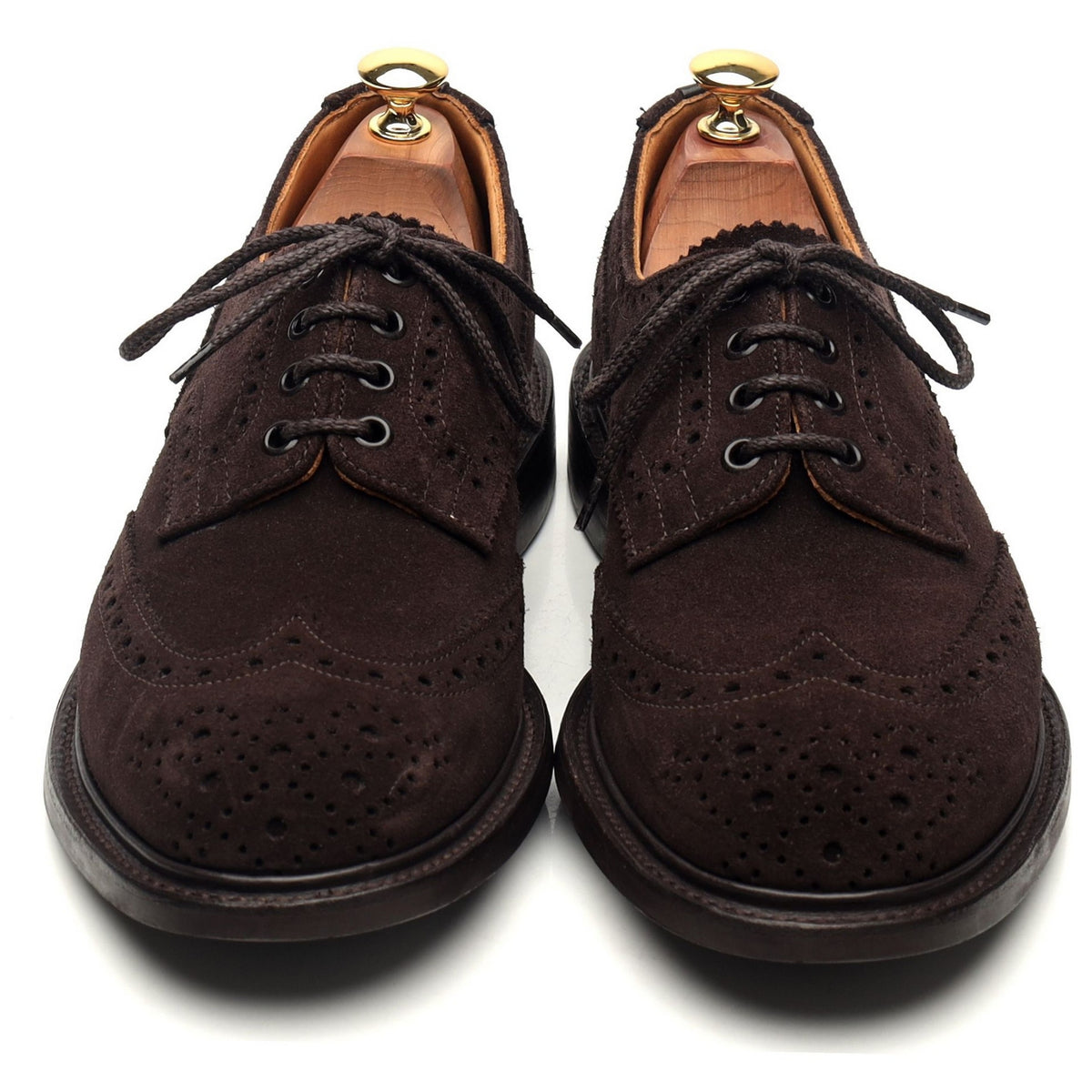 &#39;Bourton&#39; Dark Brown Suede Derby Brogues UK 8.5