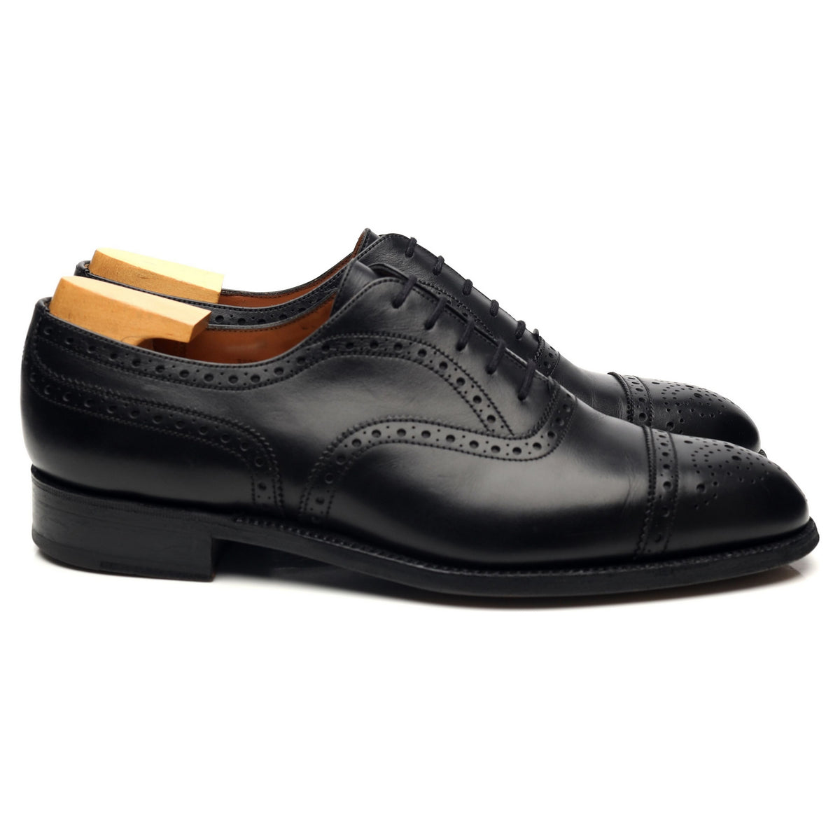 Black Leather Oxford Brogues 7.5 E UK 8