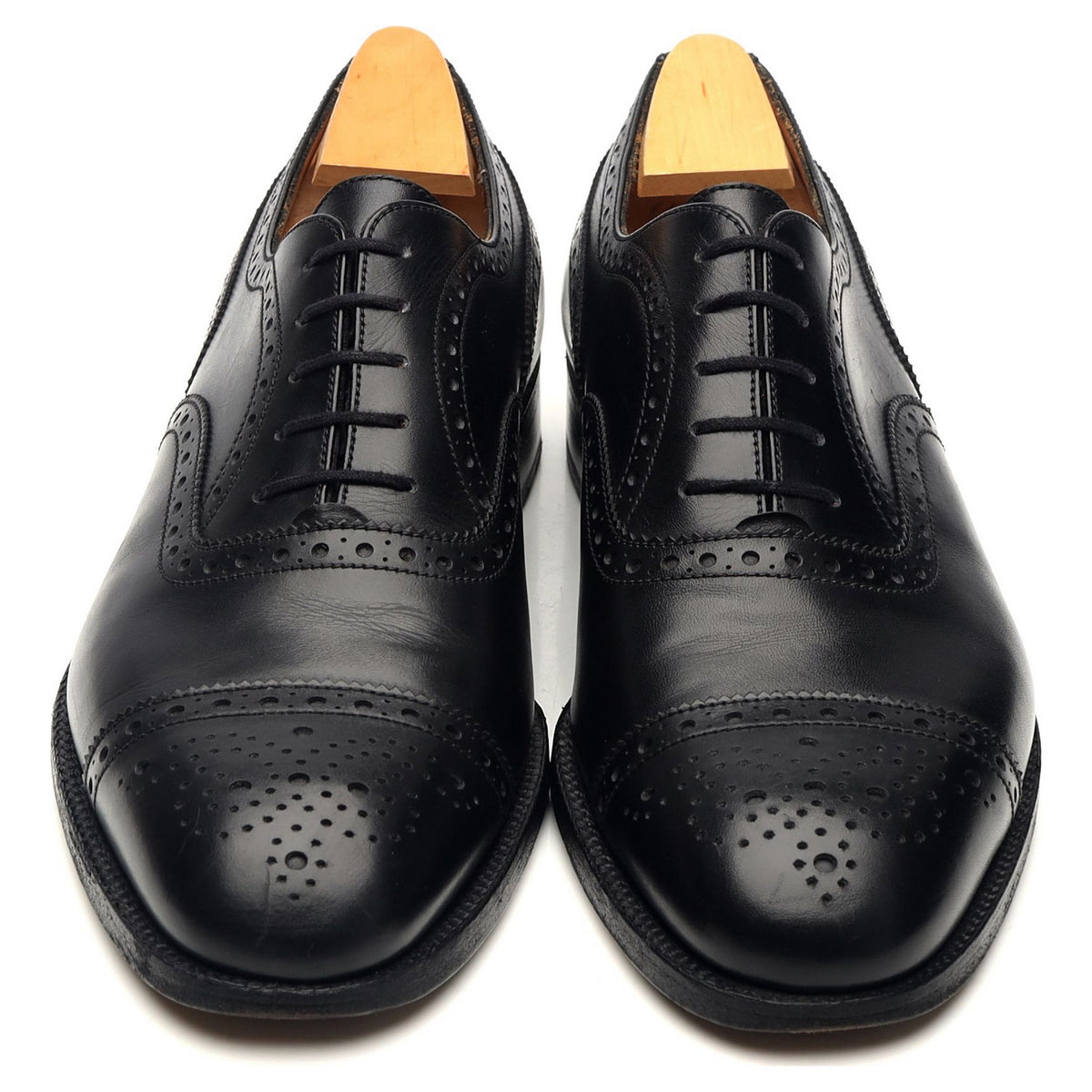 Black Leather Oxford Brogues 7.5 E UK 8