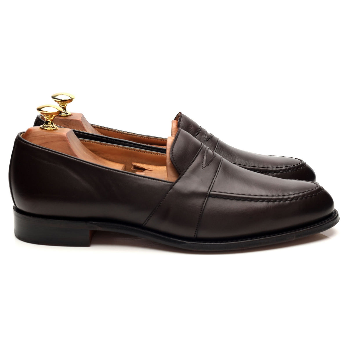 &#39;Gracechurch&#39; Dark Brown Leather Loafers UK 8.5 F
