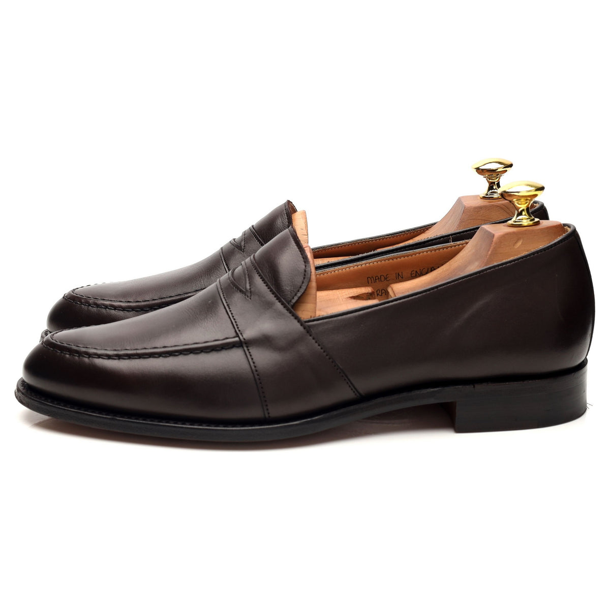 &#39;Gracechurch&#39; Dark Brown Leather Loafers UK 8.5 F