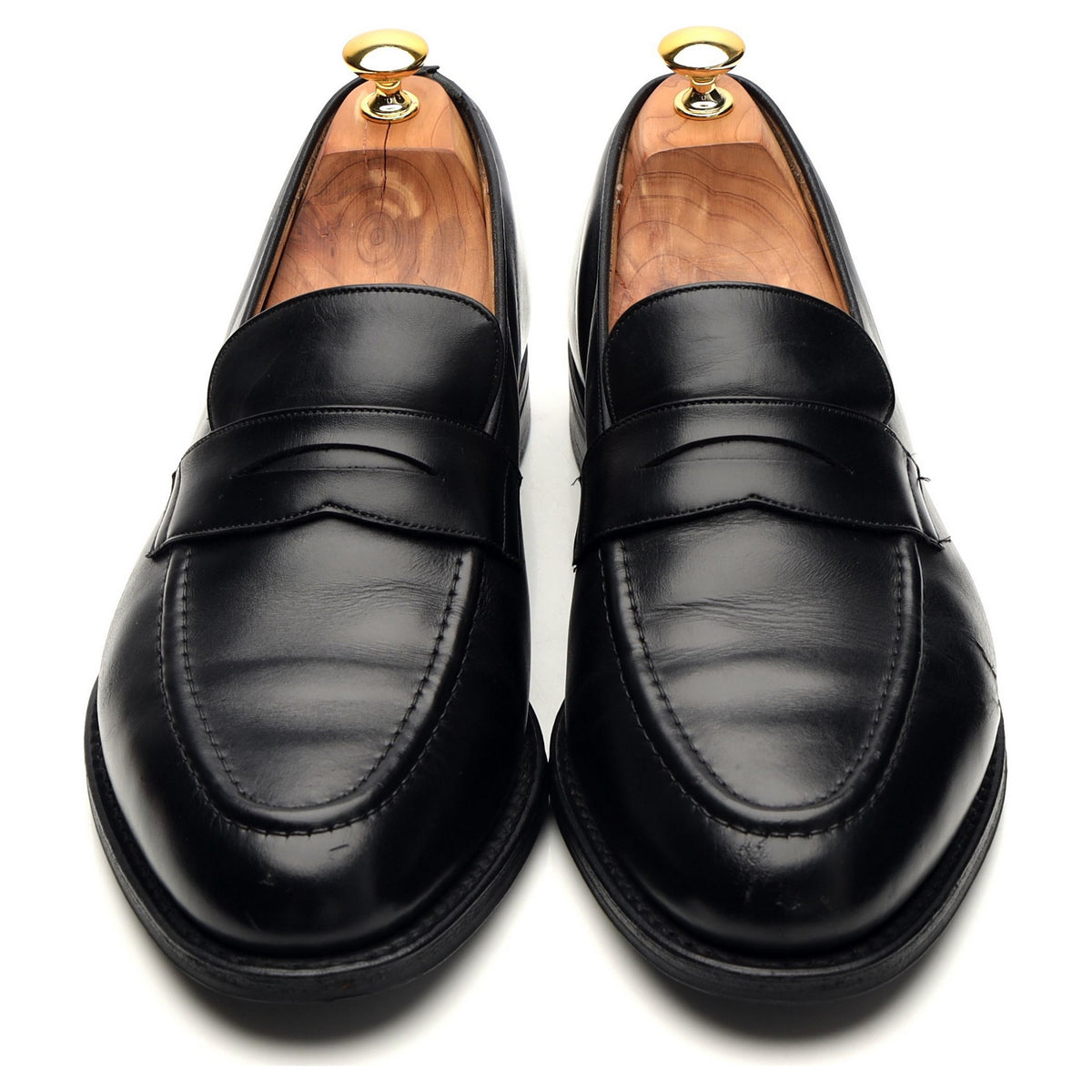 &#39;Netton&#39; Black Leather Loafers UK 11.5 F
