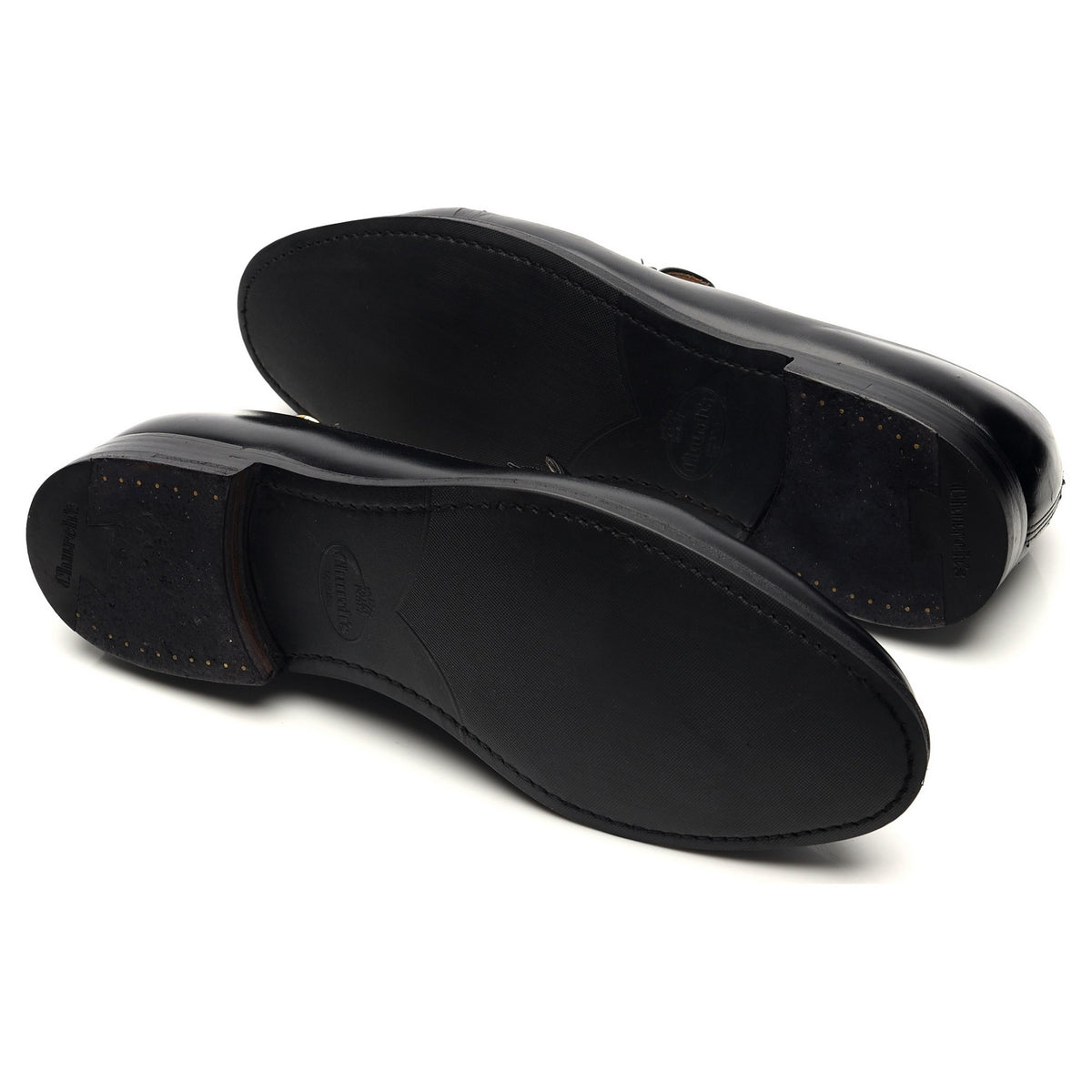 &#39;Netton&#39; Black Leather Loafers UK 11.5 F