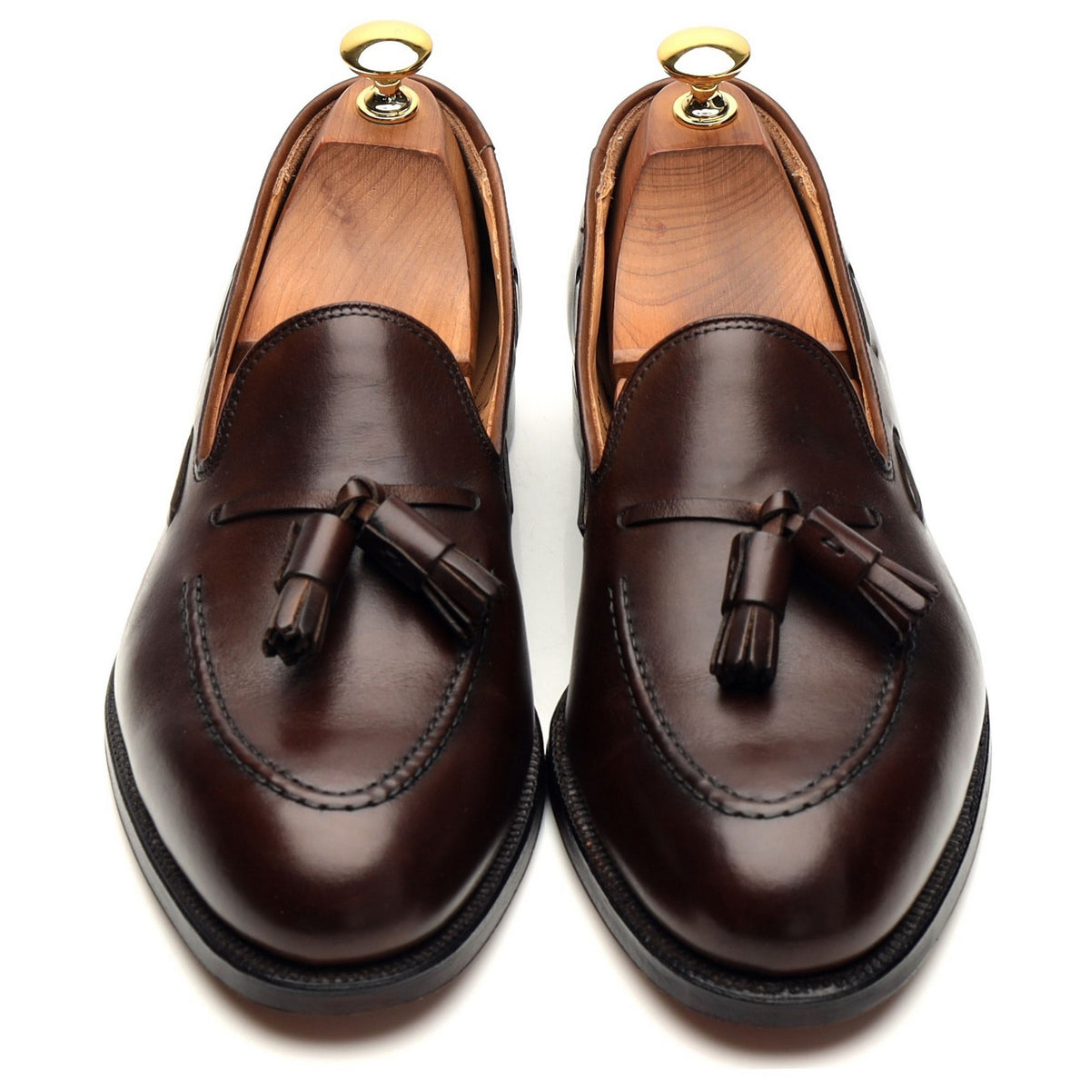 &#39;Cavendish 2&#39; Dark Brown Leather Tassel Loafers UK 7 E