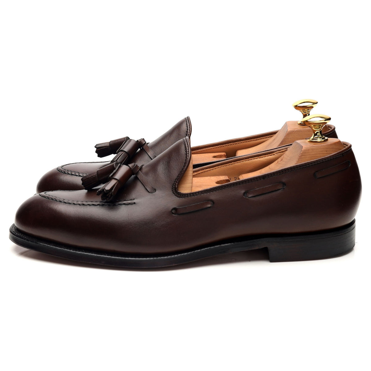&#39;Cavendish 2&#39; Dark Brown Leather Tassel Loafers UK 7 E