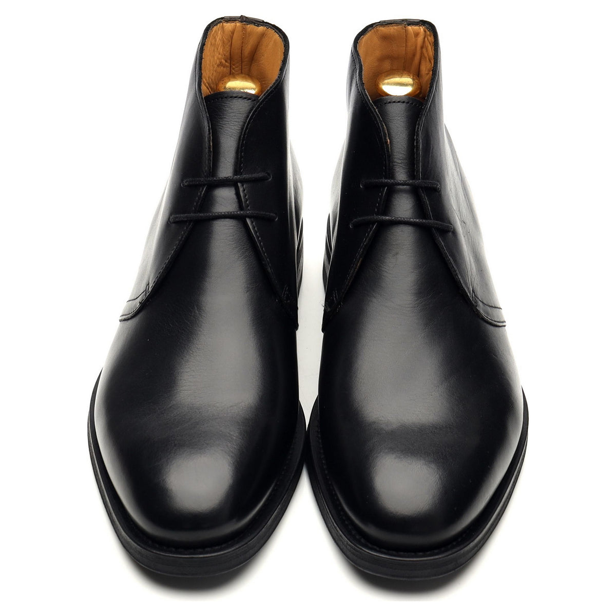 Black Leather Chukka Boots UK 7.5 F