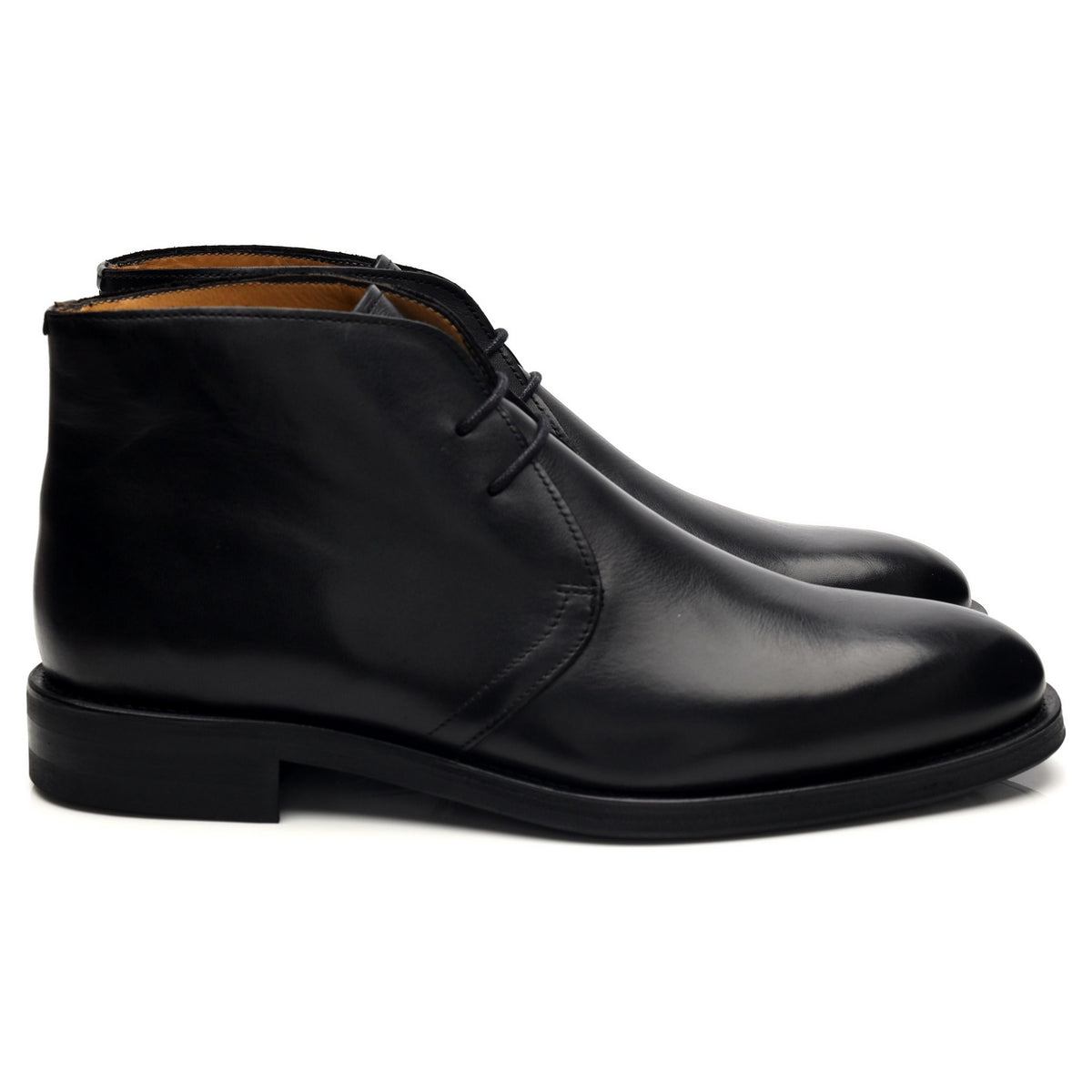 Black Leather Chukka Boots UK 7.5 F
