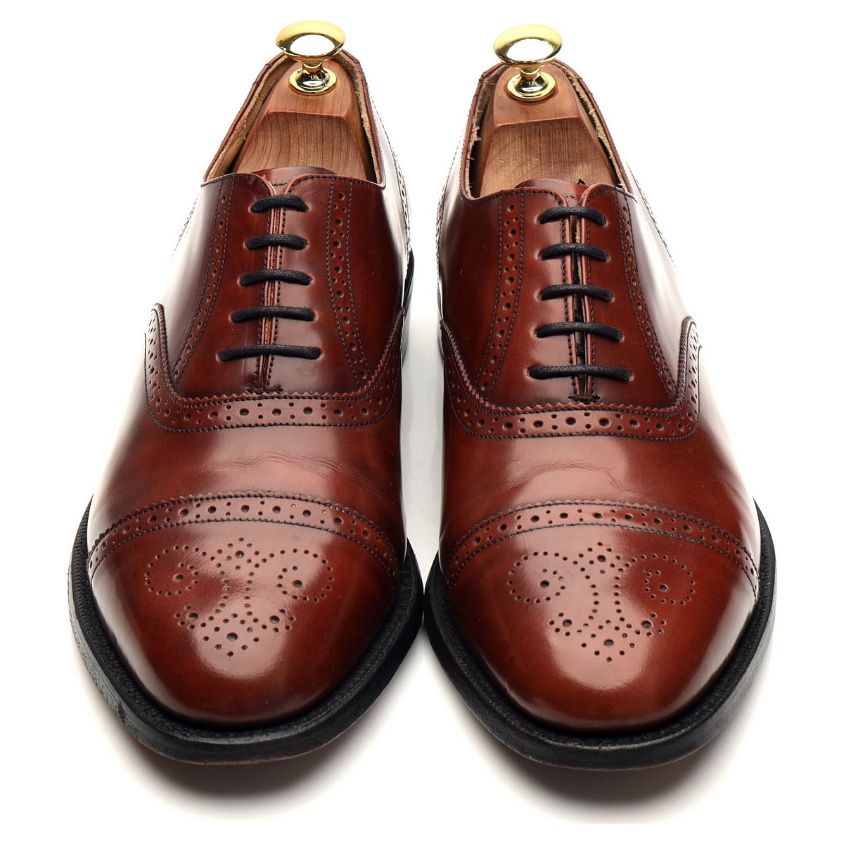 &#39;Gatwick&#39; Brown Leather Oxford Brogues UK 8 G