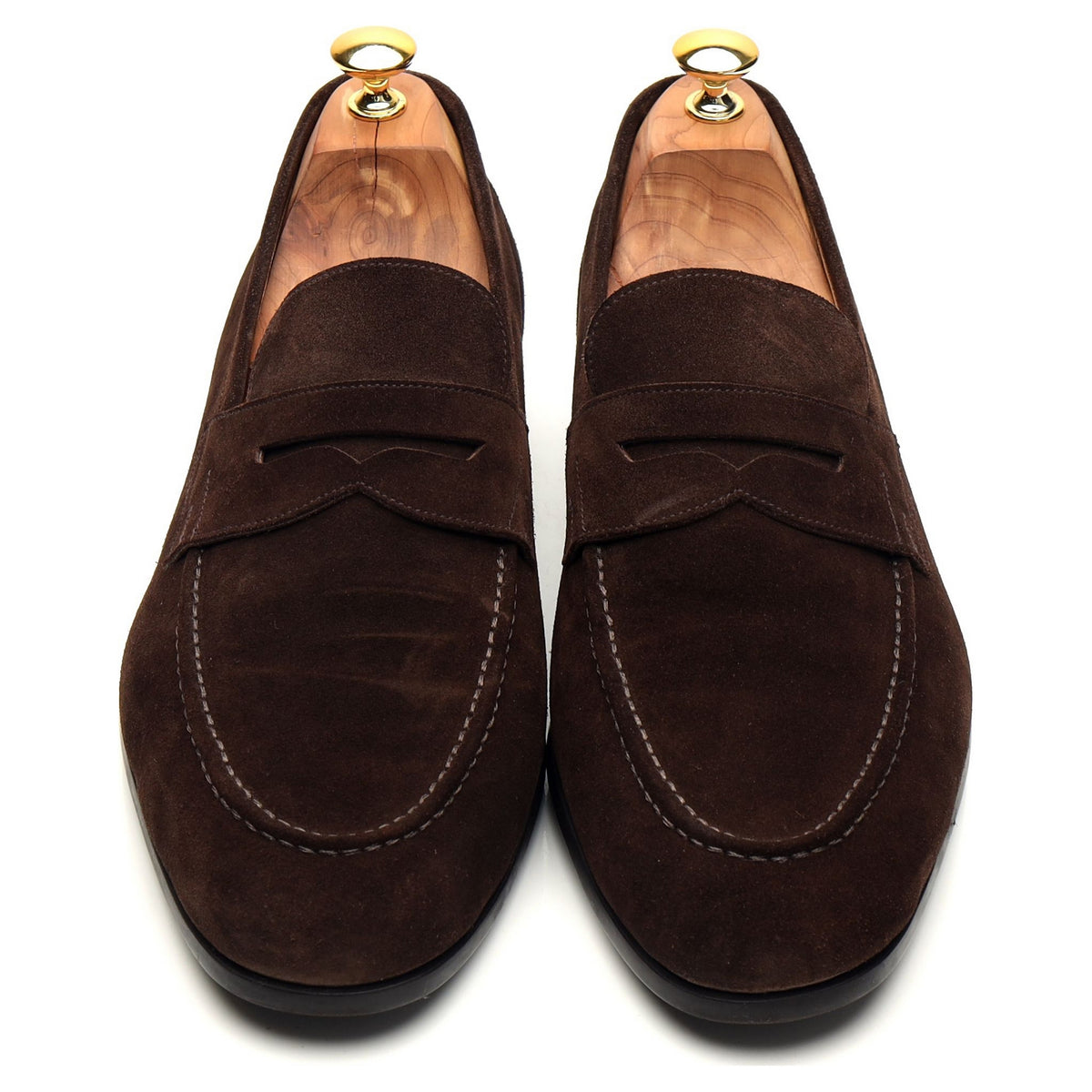 &#39;2034 Sacchetto&#39; Dark Brown Suede Loafers UK 10.5