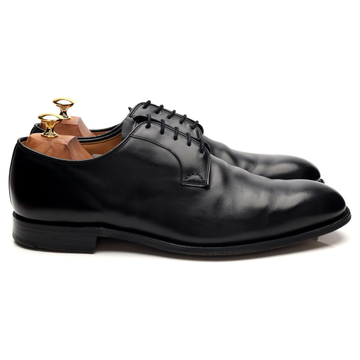 &#39;Stratton&#39; Black Leather Derby UK 10.5 G