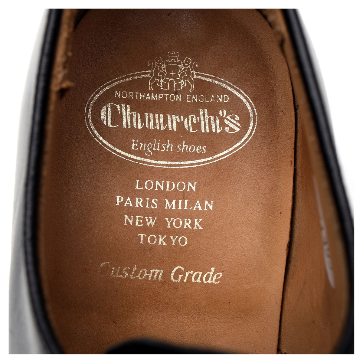 &#39;Stratton&#39; Black Leather Derby UK 10.5 G