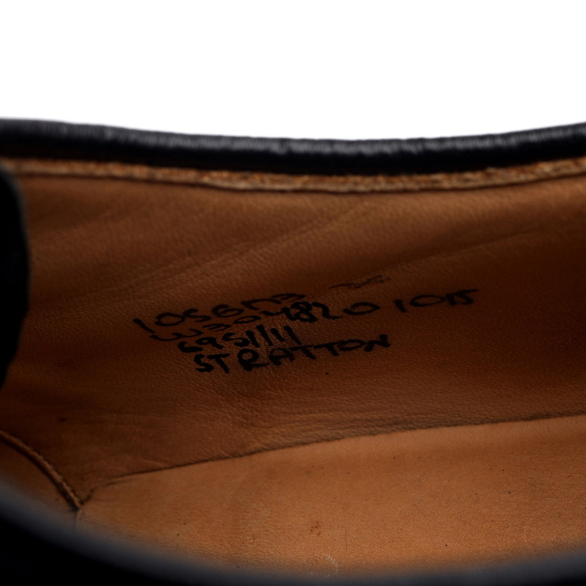 &#39;Stratton&#39; Black Leather Derby UK 10.5 G