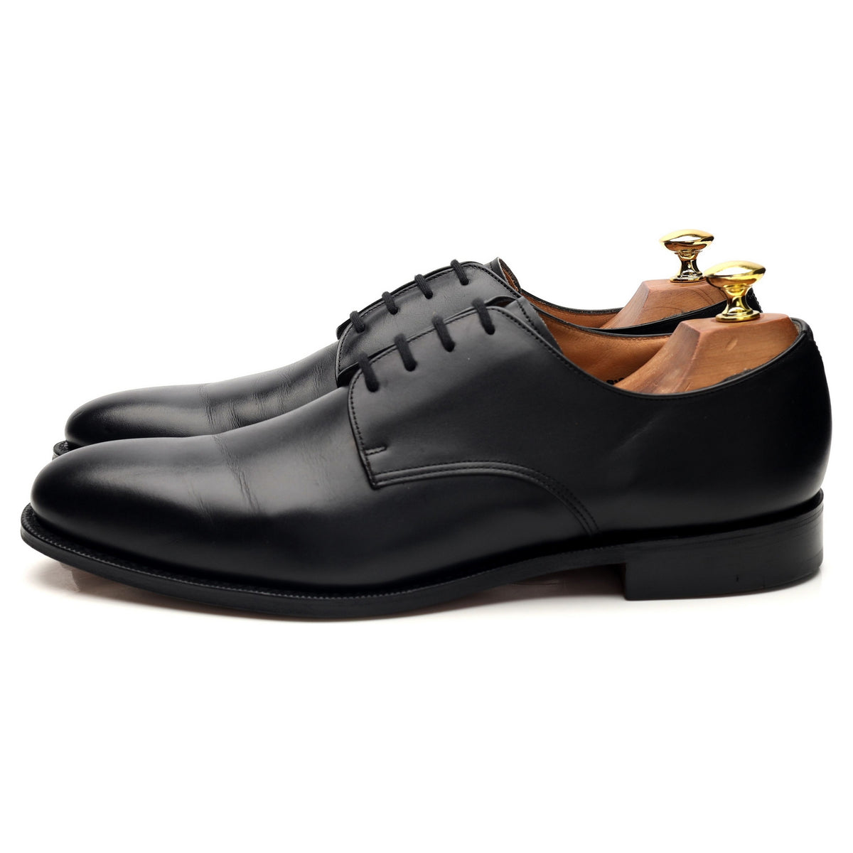 &#39;Coram&#39; Black Leather Derby UK 8.5 F