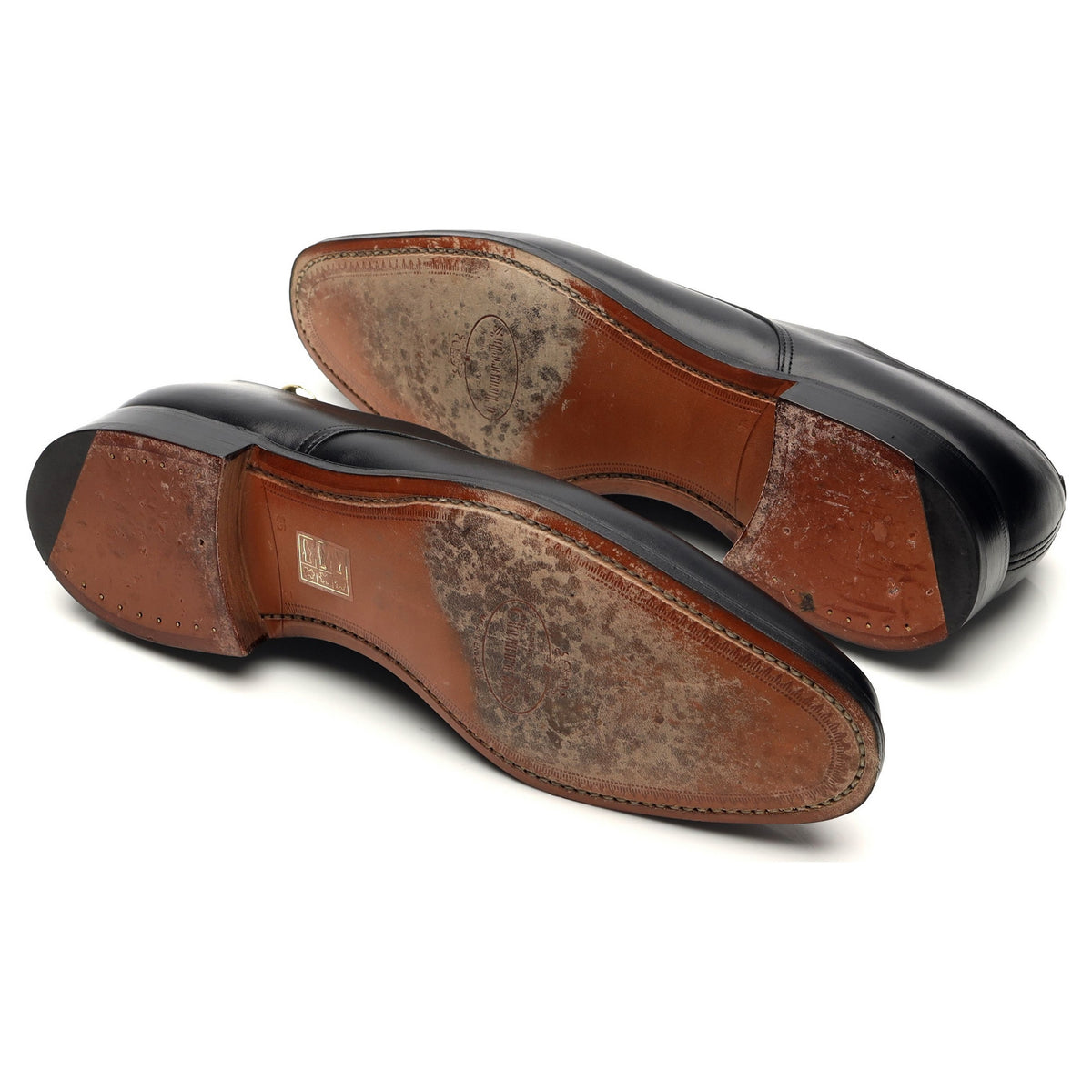 &#39;Coram&#39; Black Leather Derby UK 8.5 F