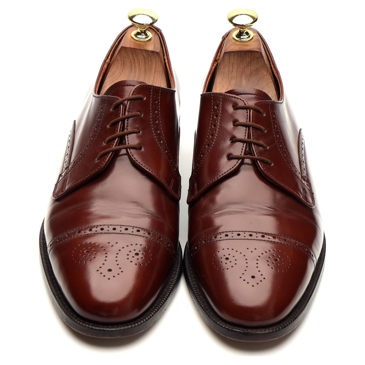 Vintage &#39;566406&#39; Brown Leather Derby Brogues UK 7.5 F