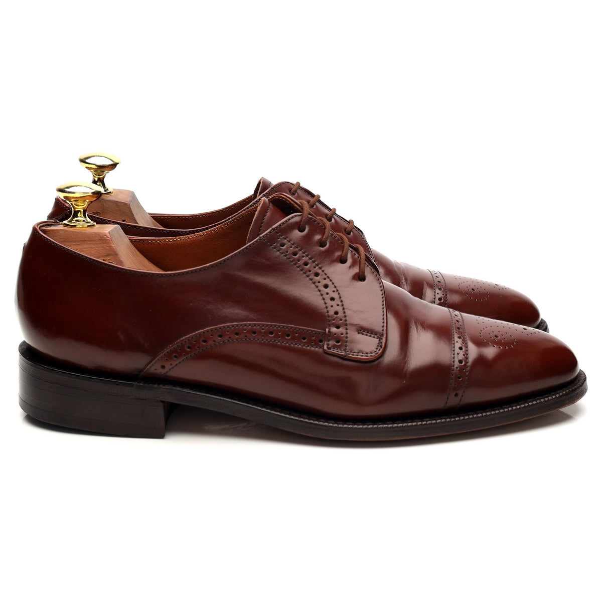 Vintage &#39;566406&#39; Brown Leather Derby Brogues UK 7.5 F