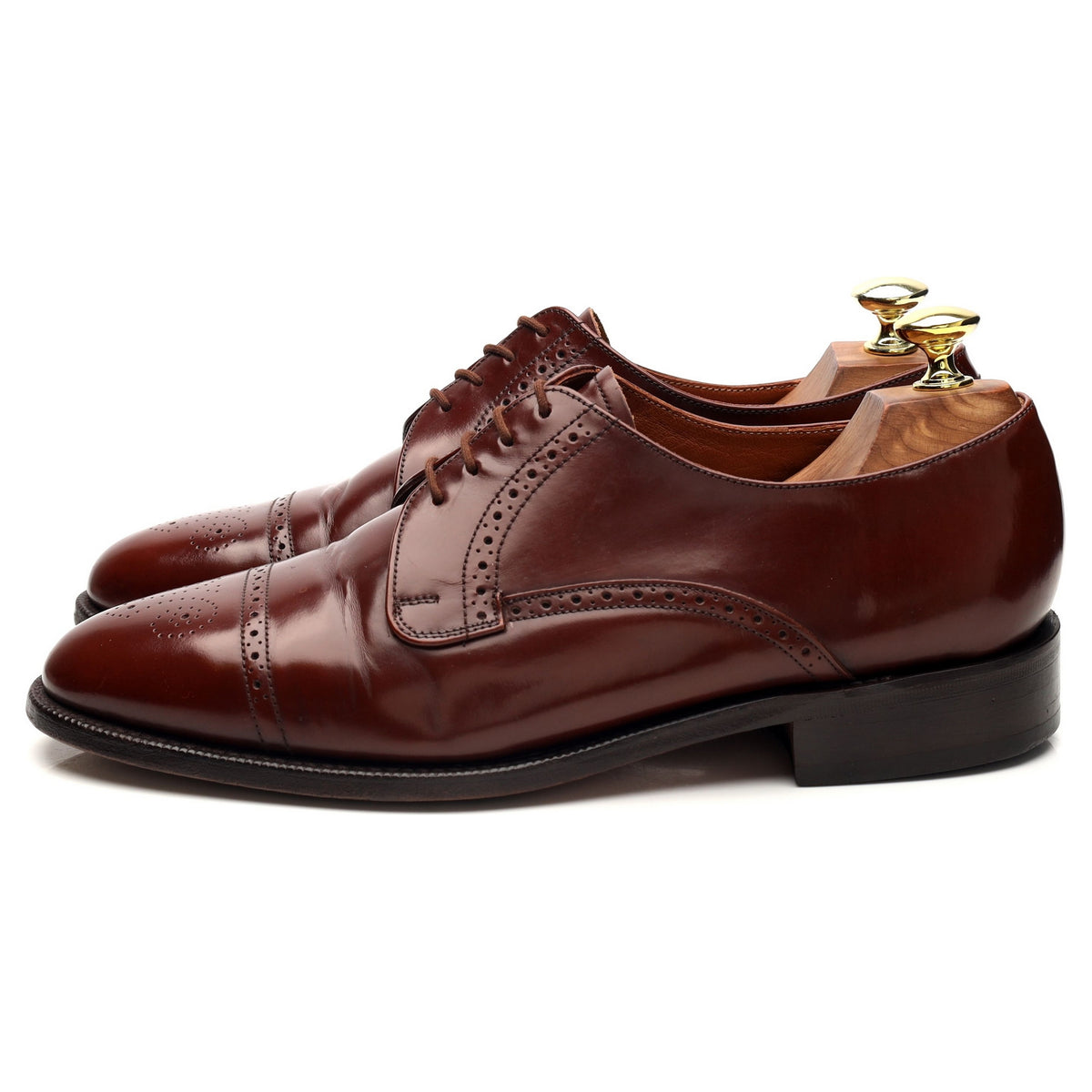 Vintage &#39;566406&#39; Brown Leather Derby Brogues UK 7.5 F