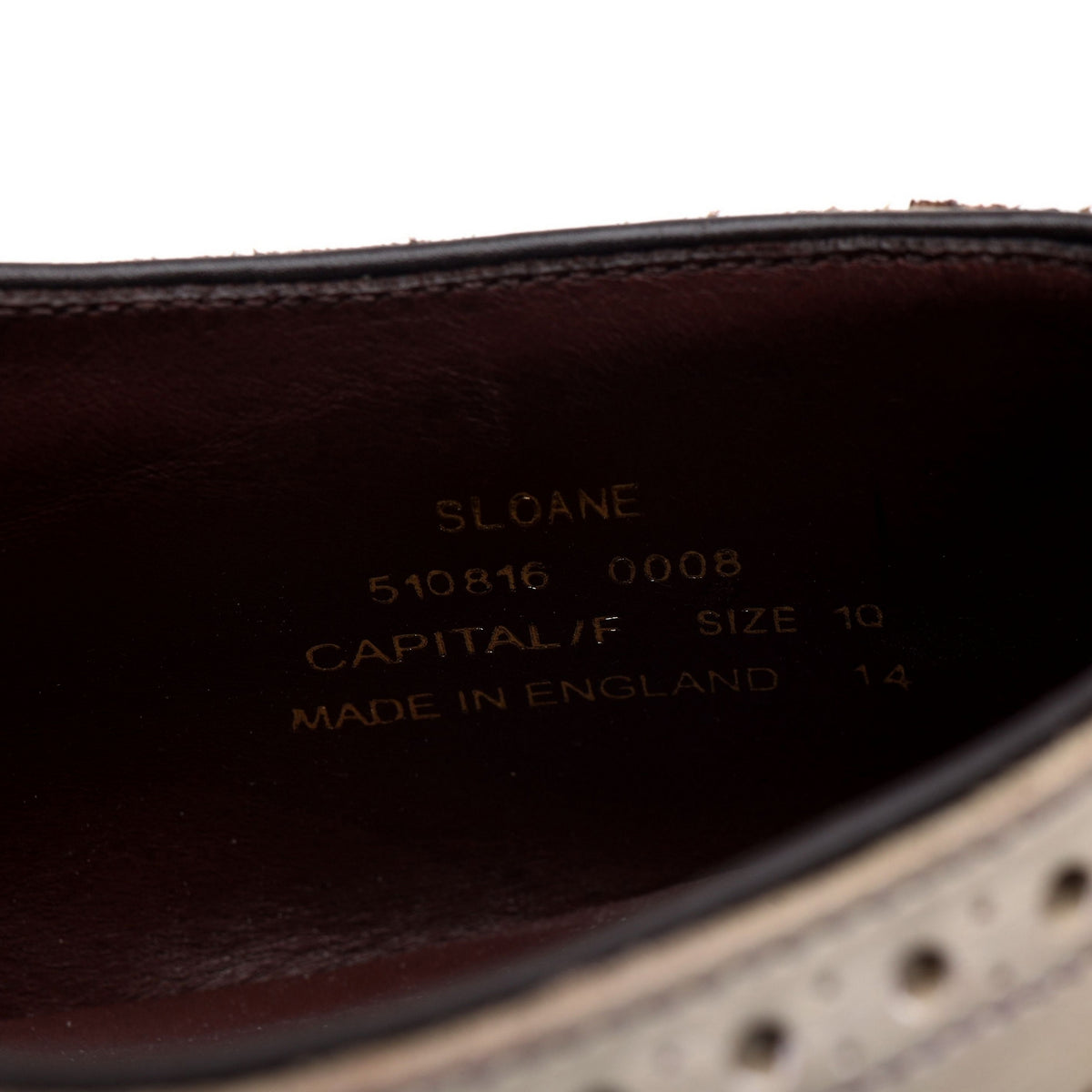 1880 &#39;Sloane&#39; Brown Cream Leather Spectator Brogues UK 10 F