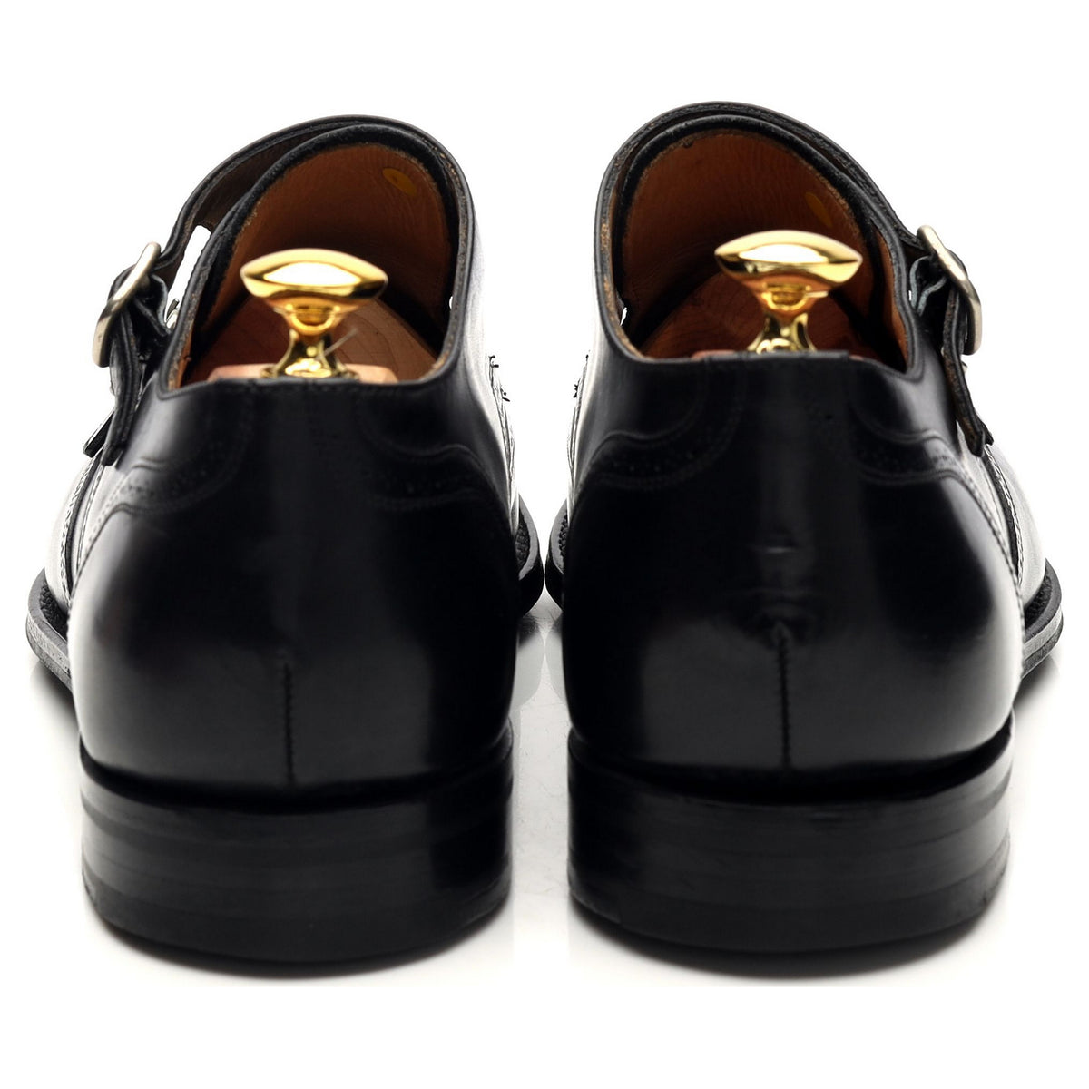 &#39;Drayton&#39; Black Leather Double Monk Strap UK 7.5 G