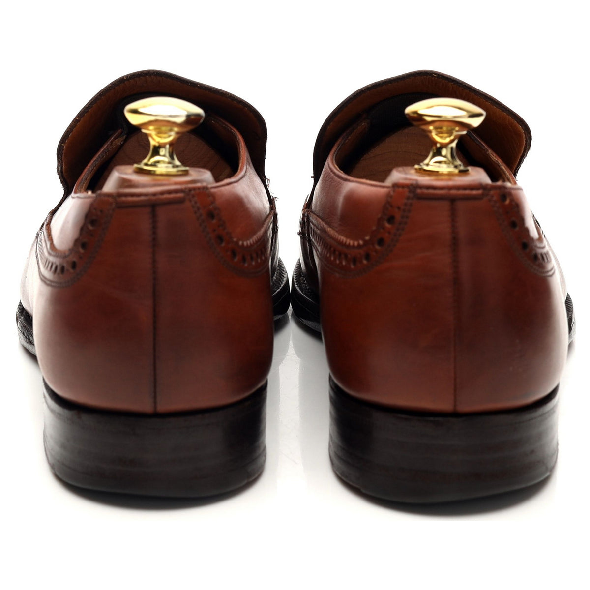 &#39;Kingston&#39; Tan Brown Leather Tassel Loafers UK 8 F