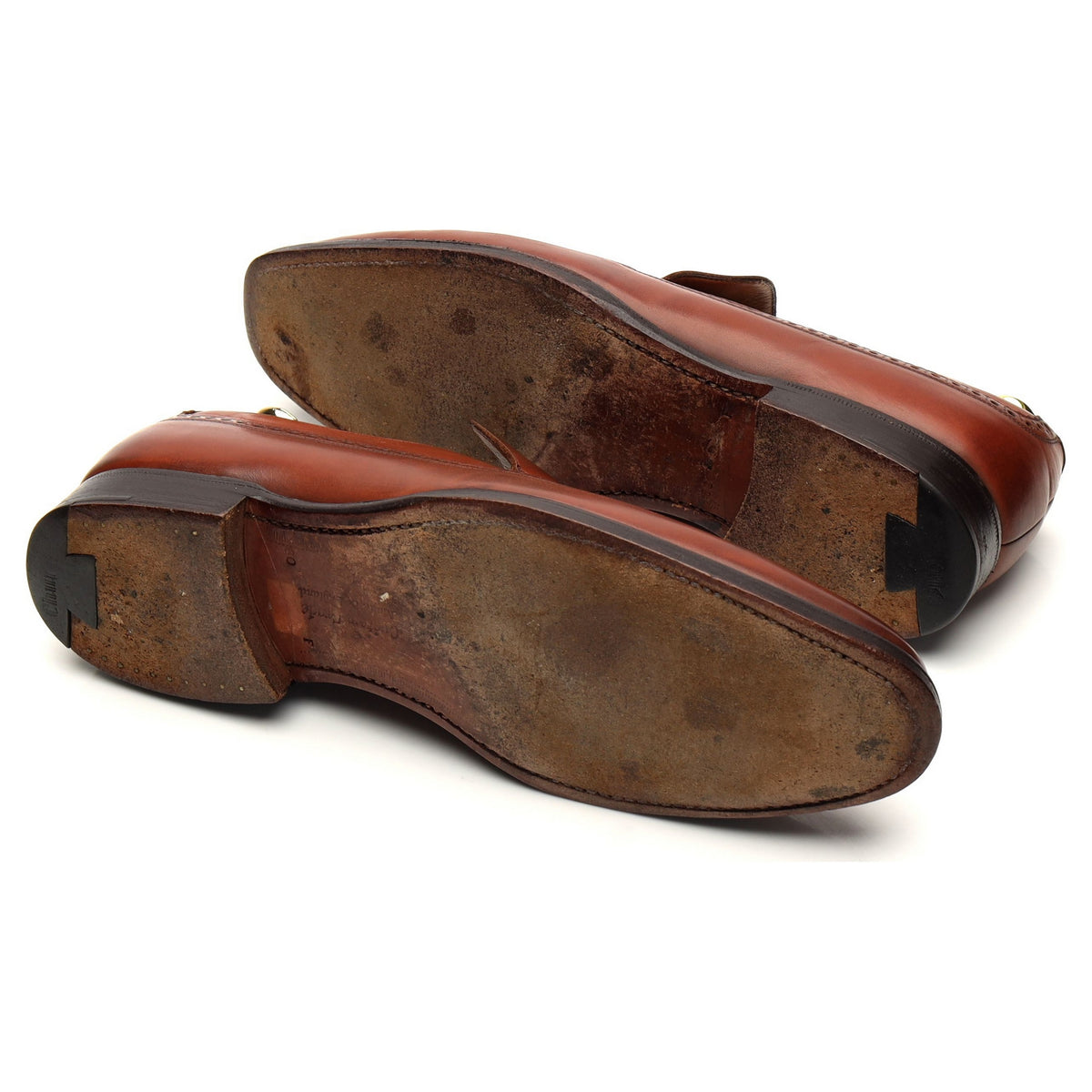 &#39;Kingston&#39; Tan Brown Leather Tassel Loafers UK 8 F