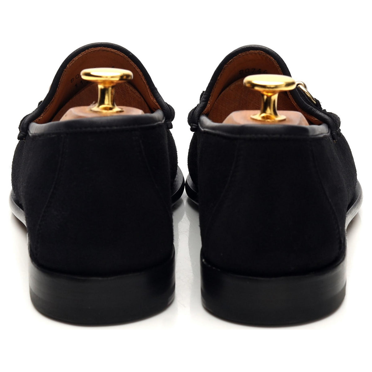 &#39;80746&#39; Black Suede Horesbit Loafers UK 6