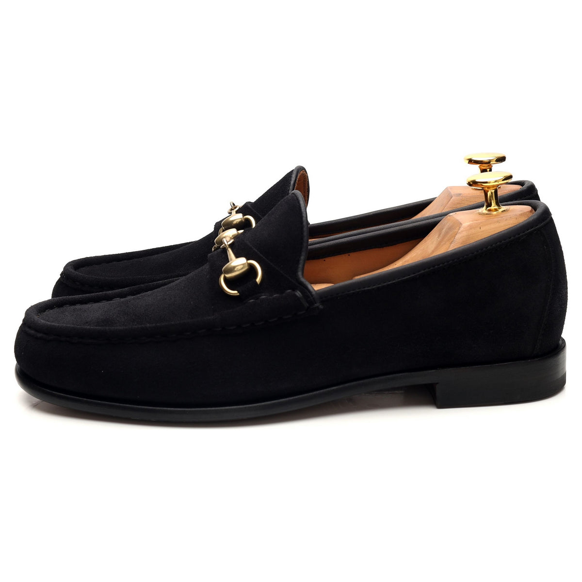&#39;80746&#39; Black Suede Horesbit Loafers UK 6