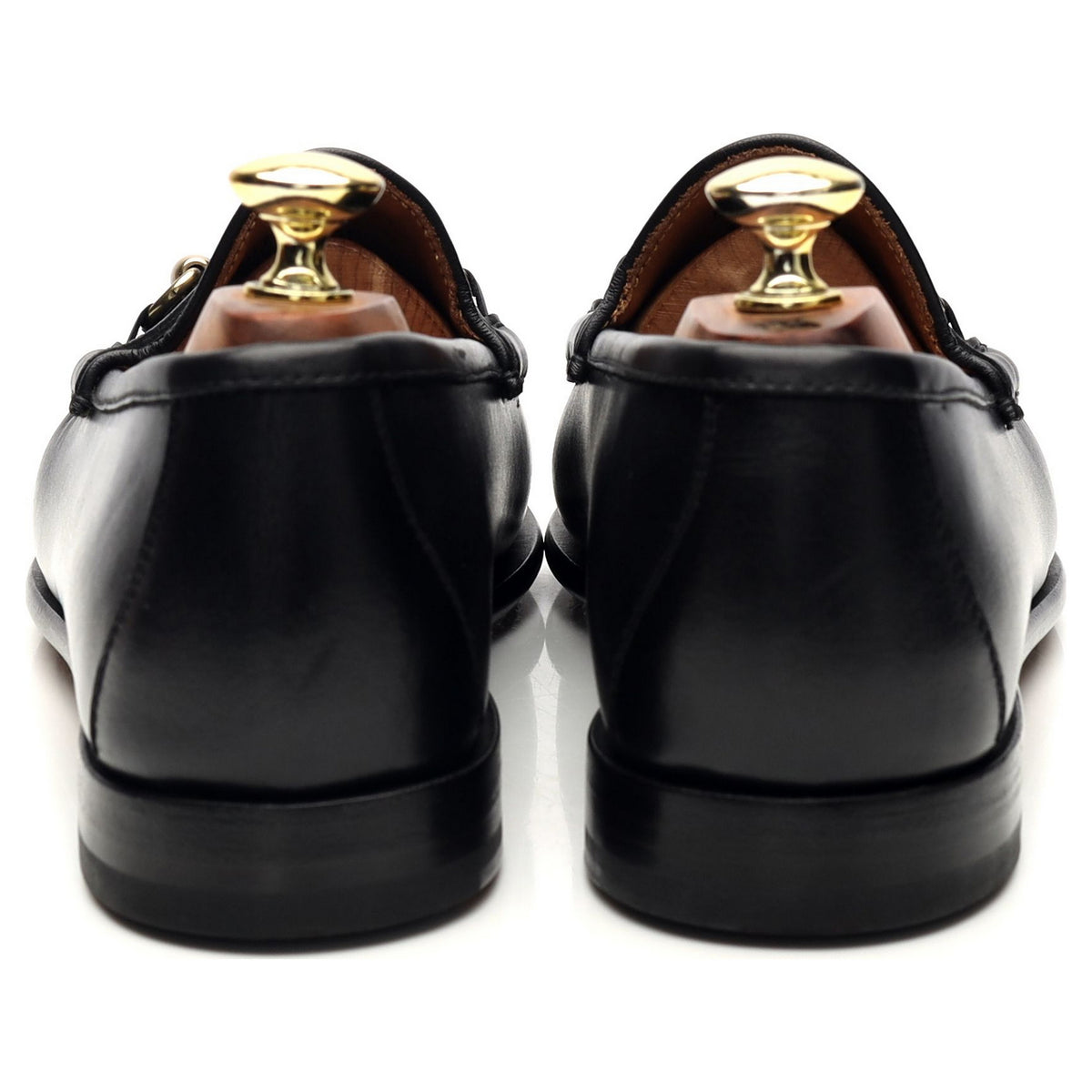 &#39;80746&#39; Black Leather Horsebit Loafers UK 7 - 11