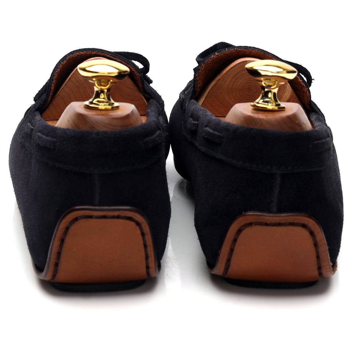 &#39;80802&#39; Navy Blue Suede Driving Loafers UK 7