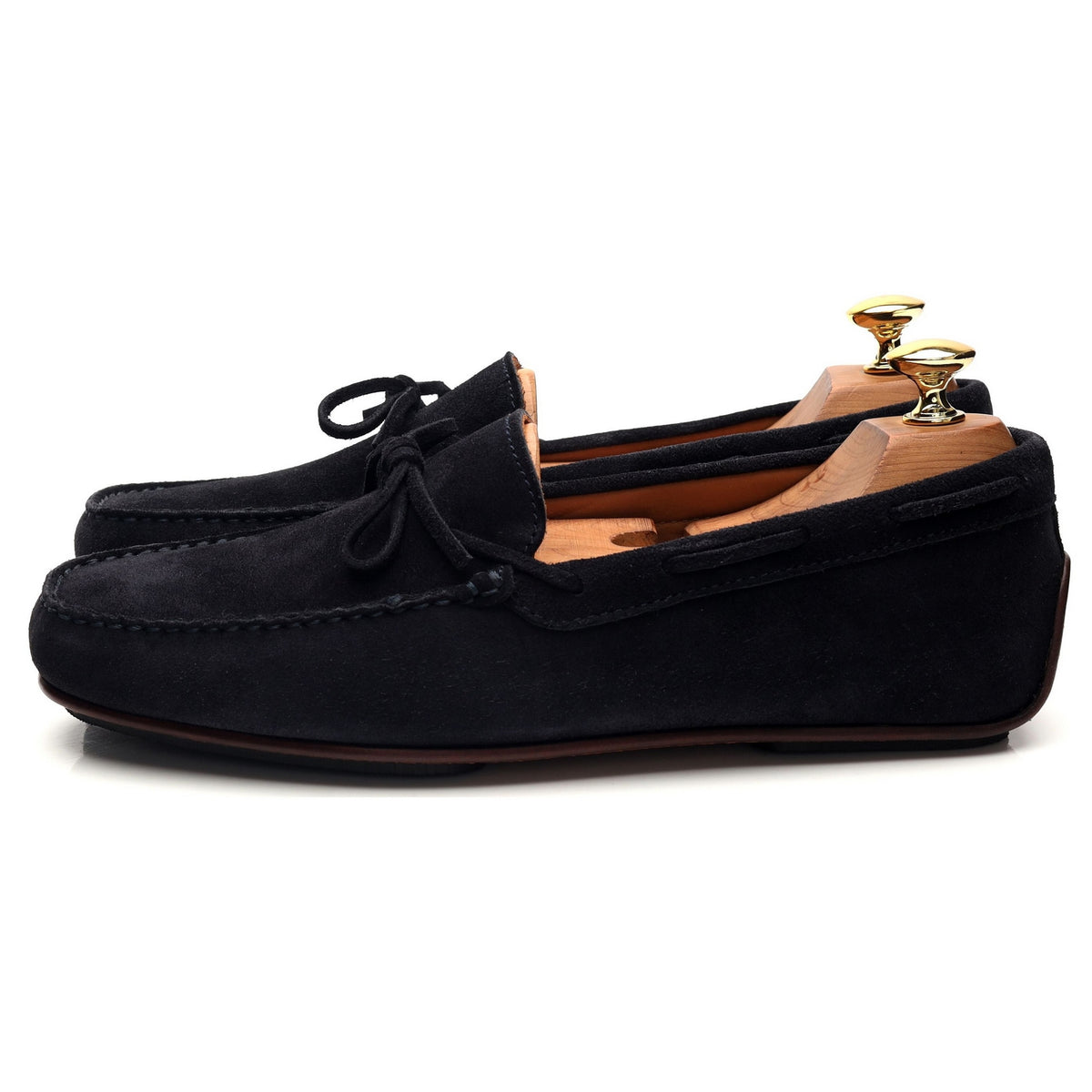 &#39;80802&#39; Navy Blue Suede Driving Loafers UK 7