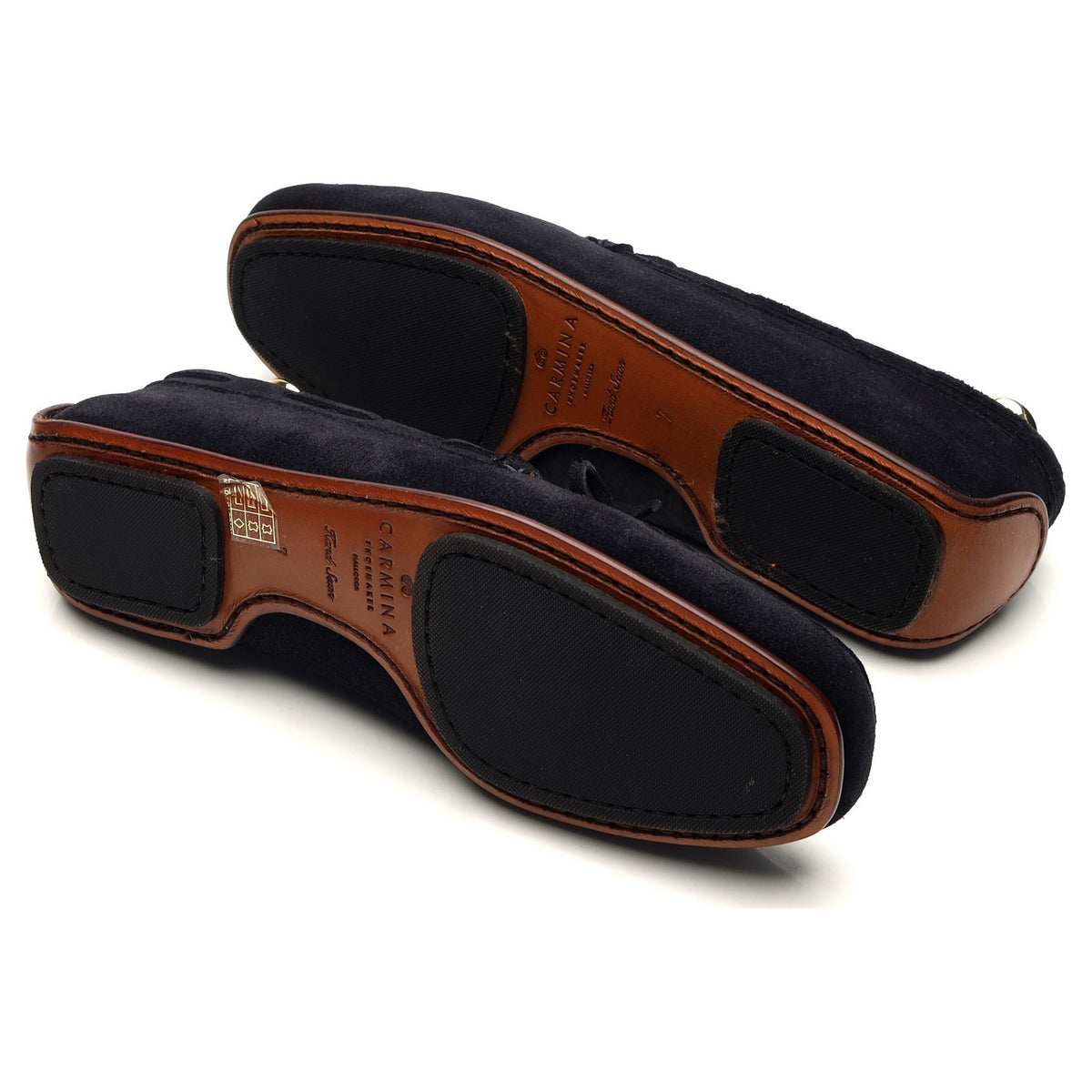 &#39;80802&#39; Navy Blue Suede Driving Loafers UK 7