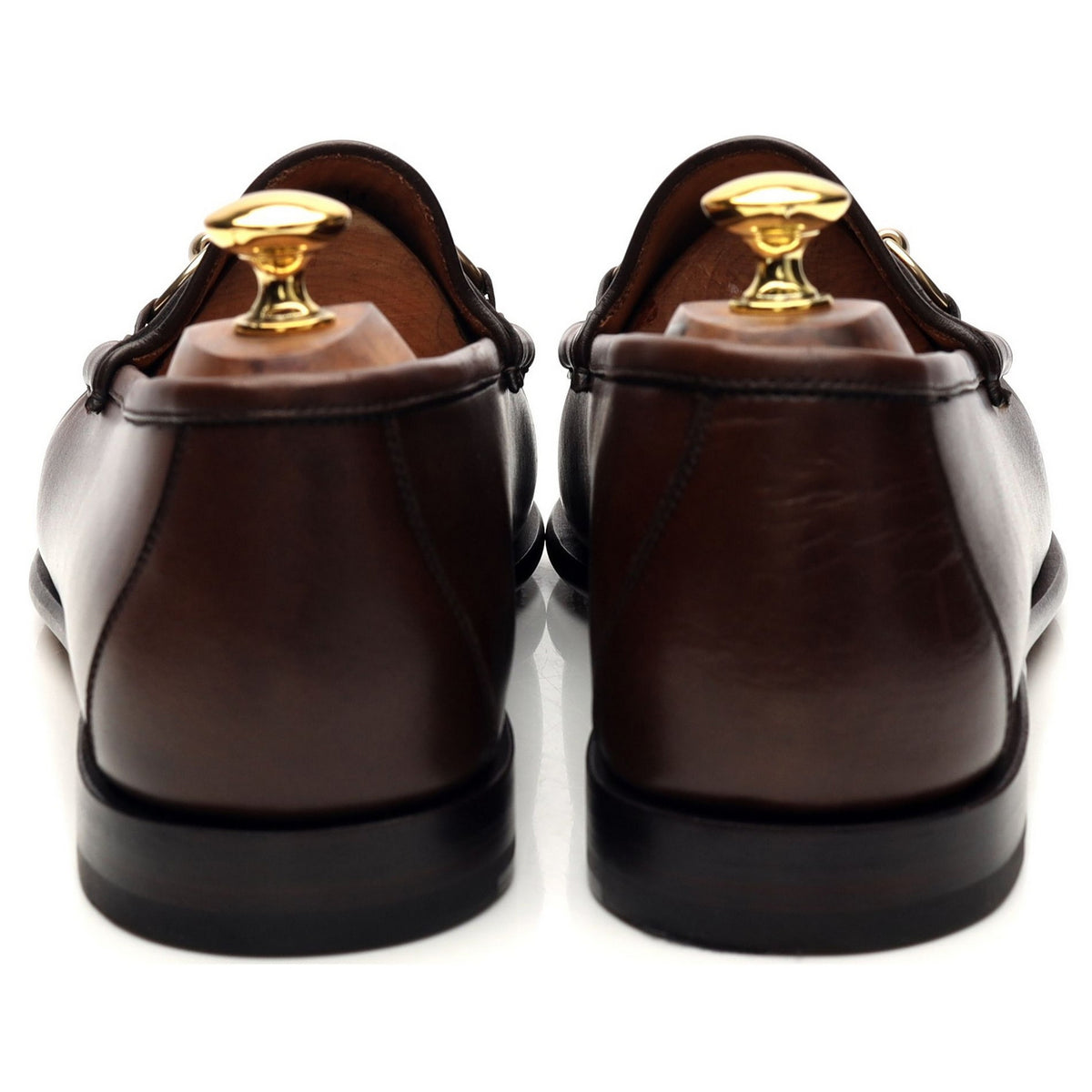 &#39;80746&#39; Brown Leather Horesbit Loafers UK 8 - 11