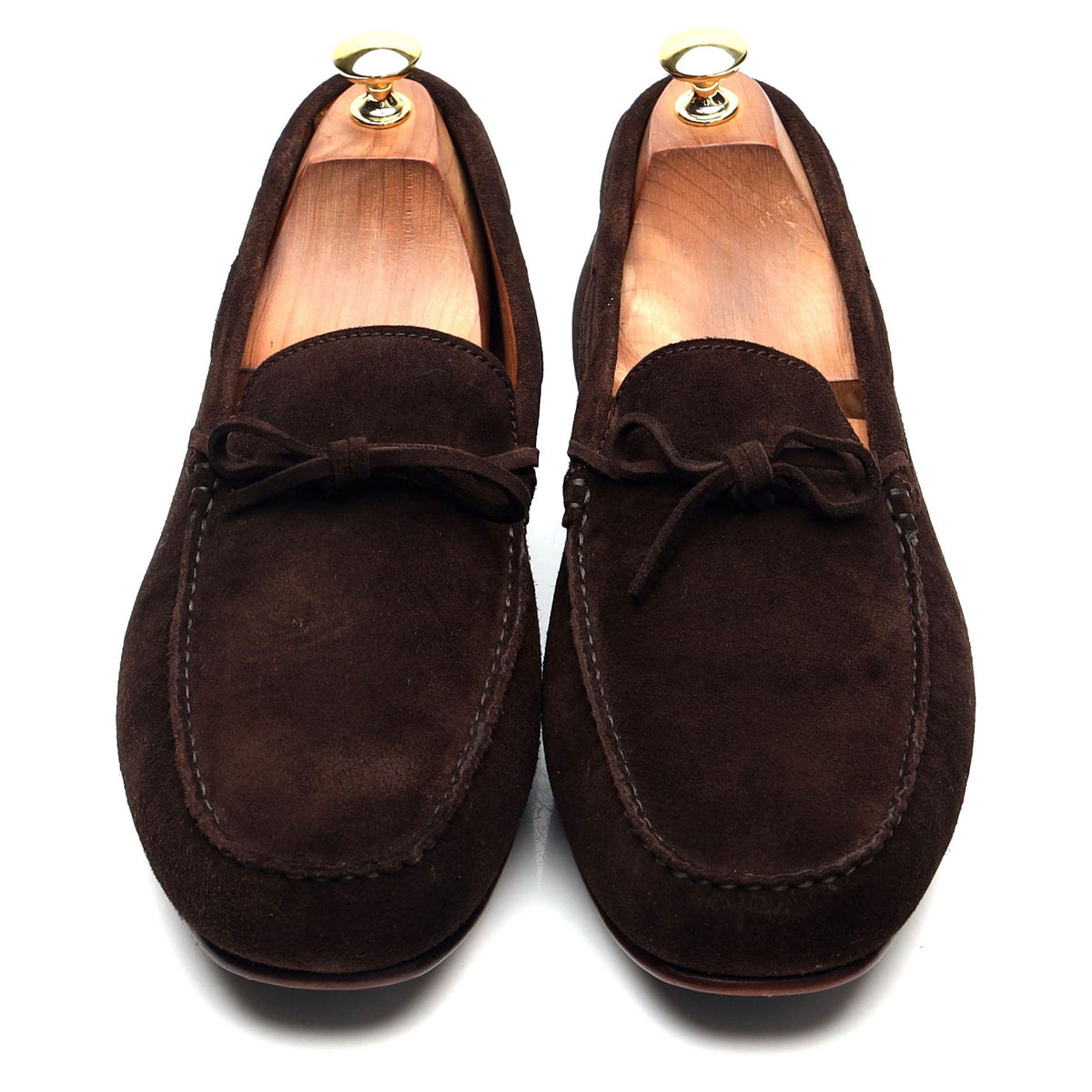 &#39;80802&#39; Dark Brown Suede Driving Loafers UK 9 - 10