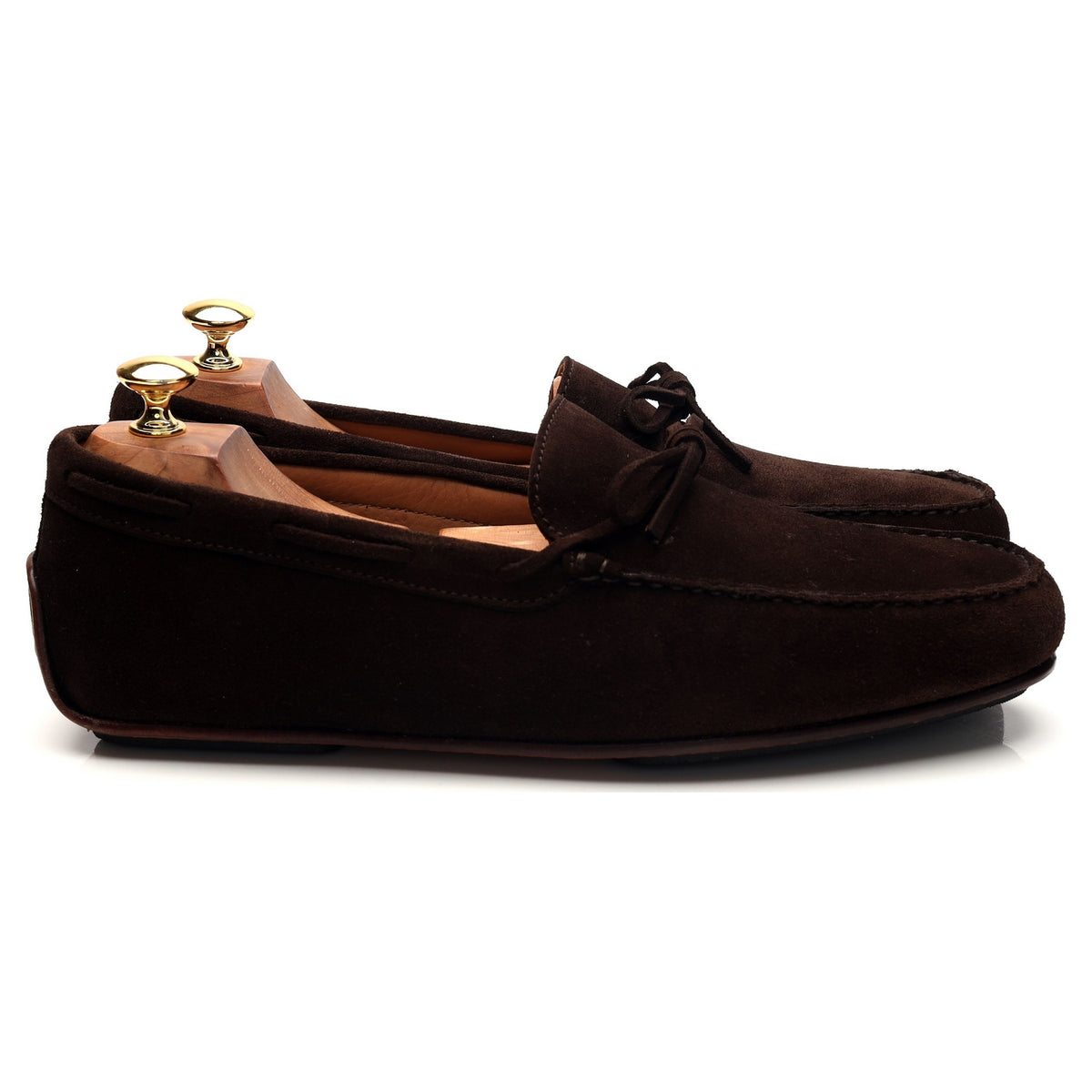 &#39;80802&#39; Dark Brown Suede Driving Loafers UK 9 - 10