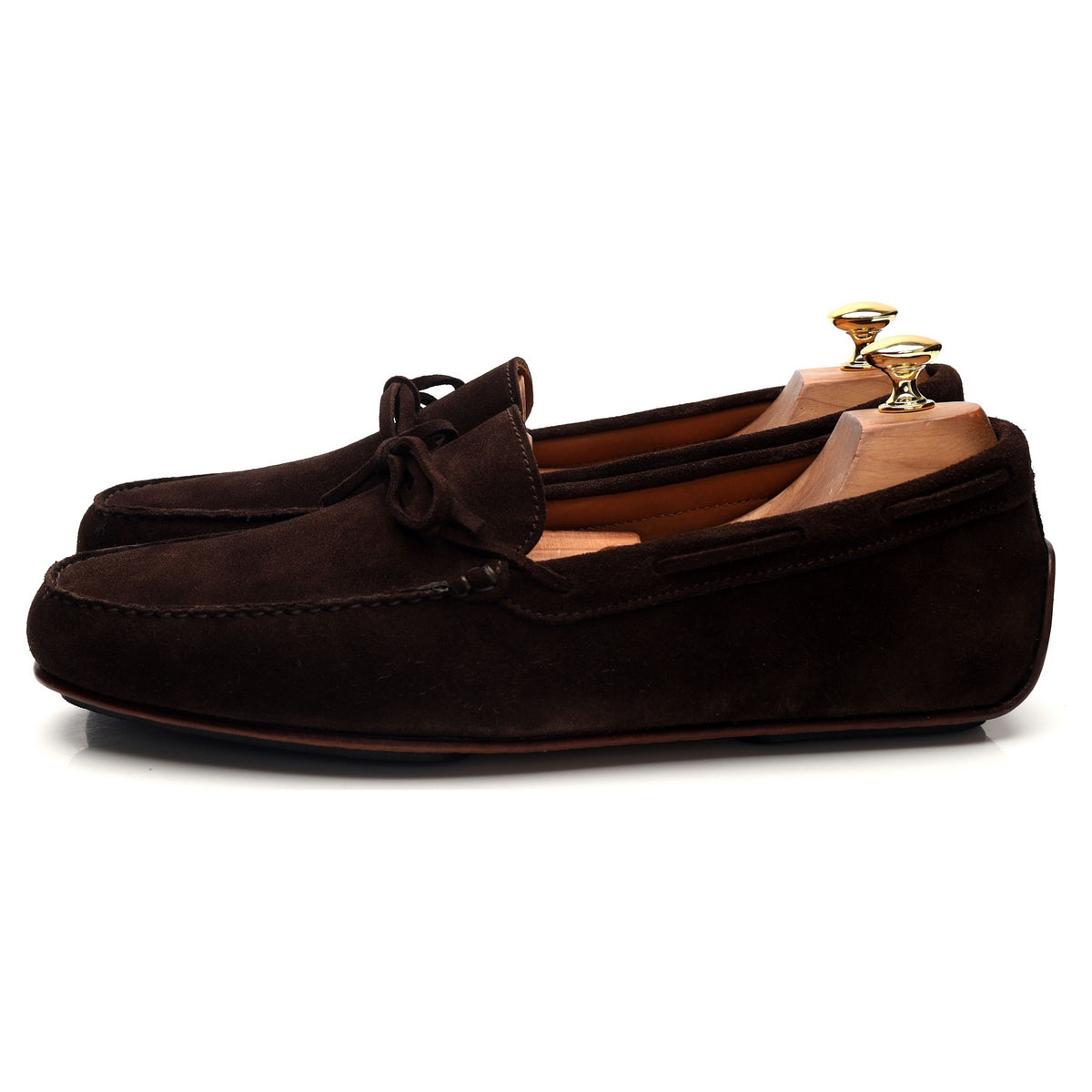 &#39;80802&#39; Dark Brown Suede Driving Loafers UK 9 - 10