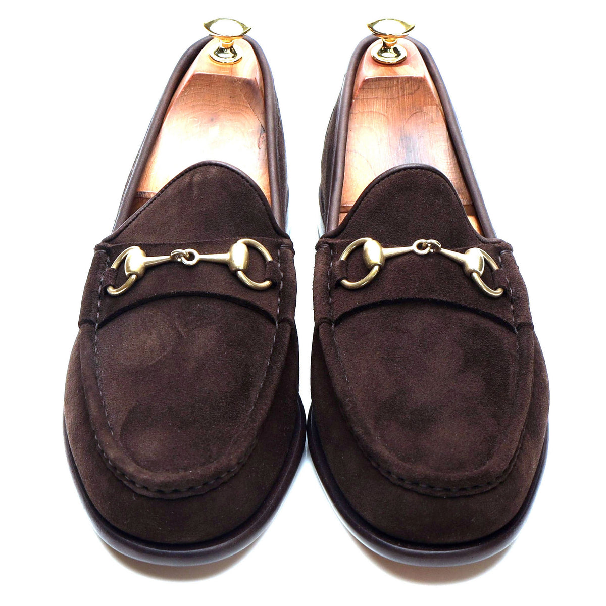&#39;80746&#39; Brown Suede Horesbit Loafers UK 9