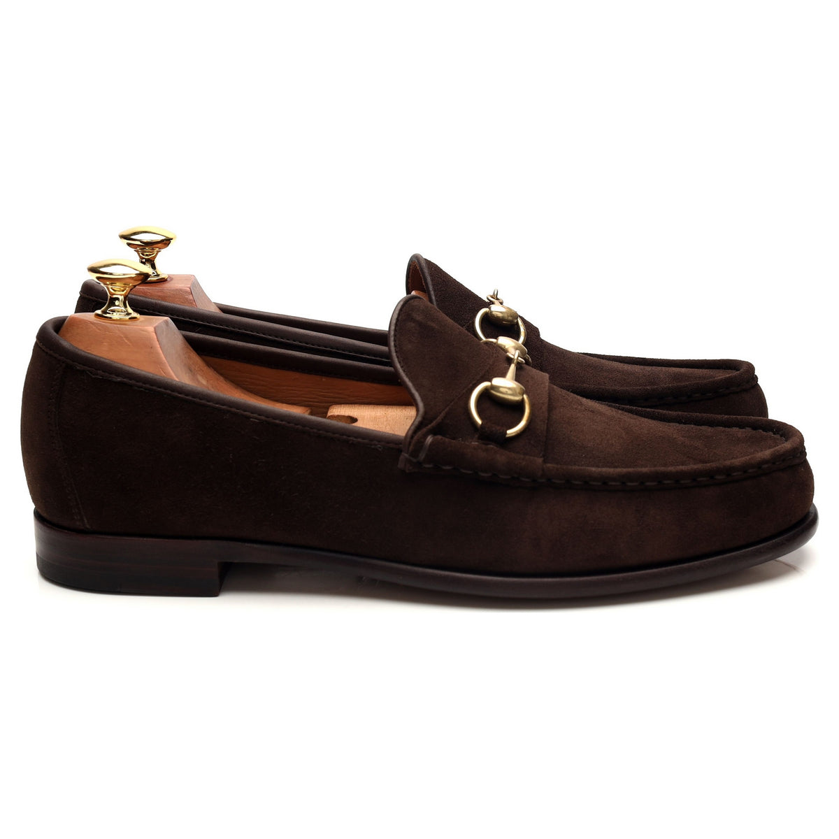 &#39;80746&#39; Brown Suede Horesbit Loafers UK 9