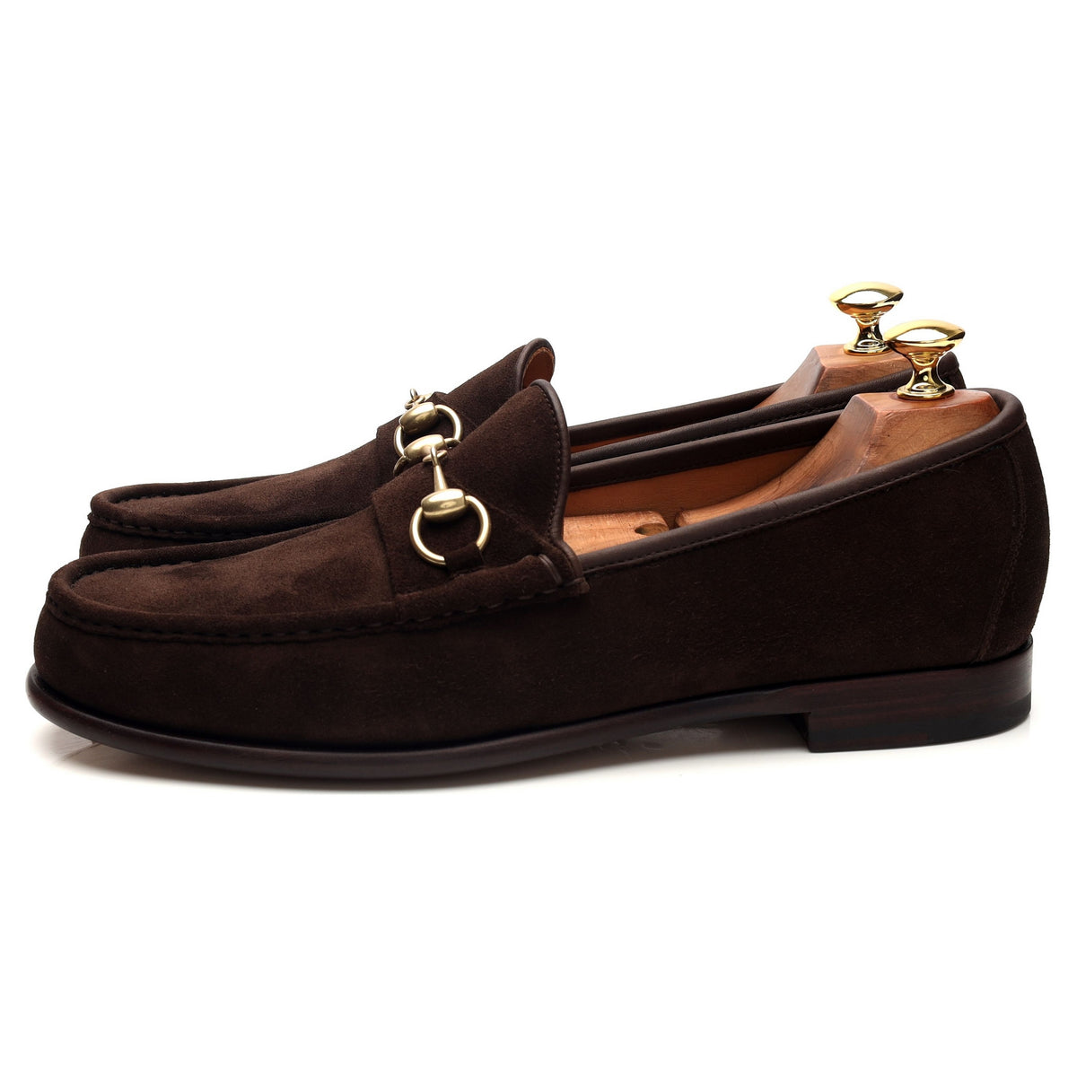 &#39;80746&#39; Brown Suede Horesbit Loafers UK 9