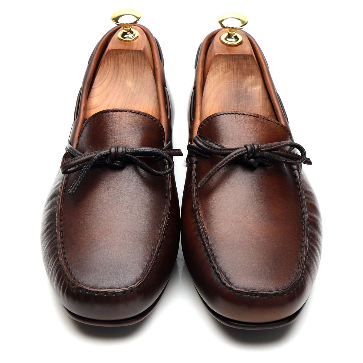 &#39;80802&#39; Tan Brown Leather Driving Loafers UK 6 - 11