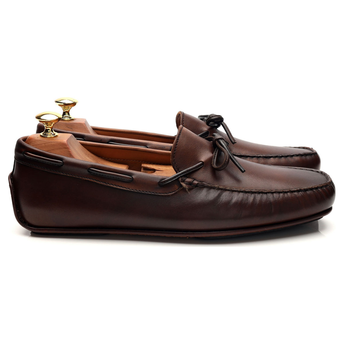 &#39;80802&#39; Brown Leather Driving Loafers UK 6 - 11