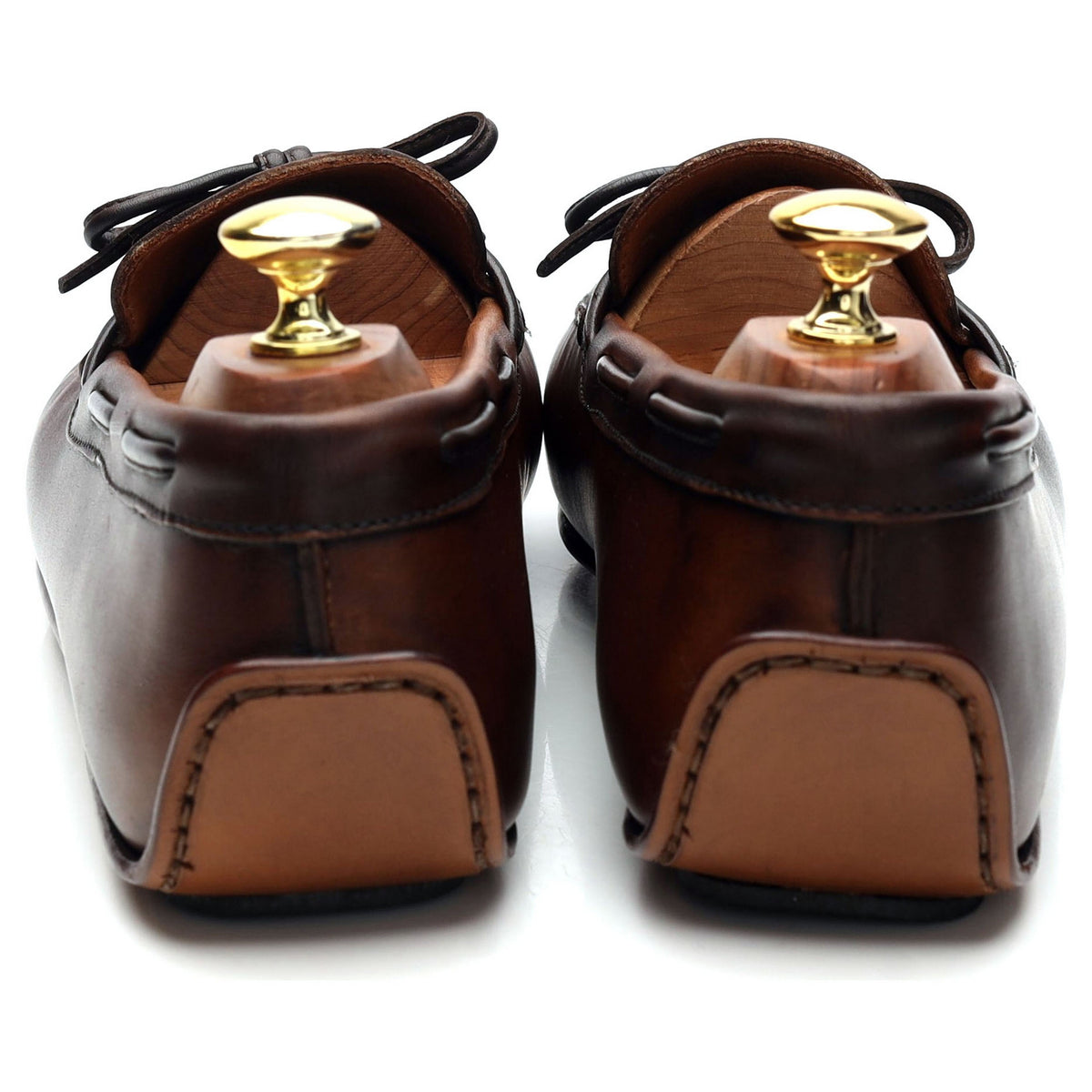 &#39;80802&#39; Brown Leather Driving Loafers UK 6 - 11
